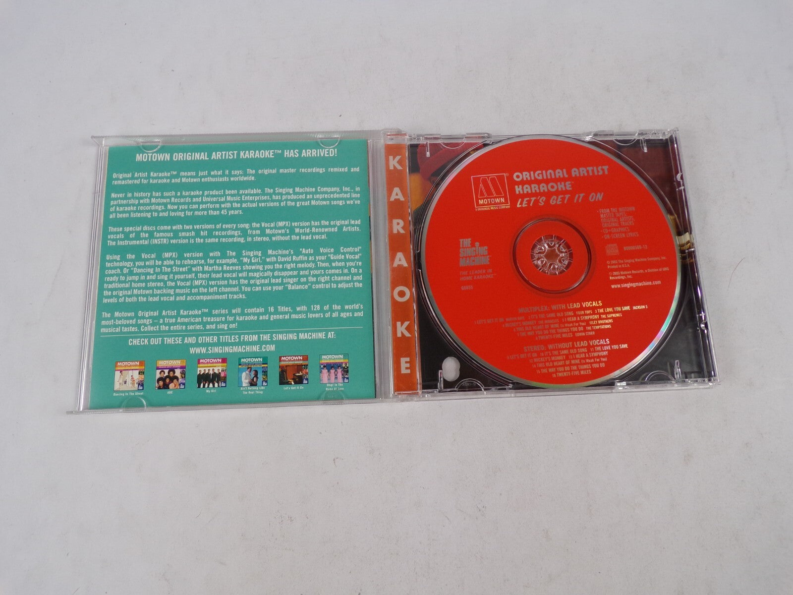 Motown Master Recordings Original Artist Haraoke Dancing In The Street KaraCD#22