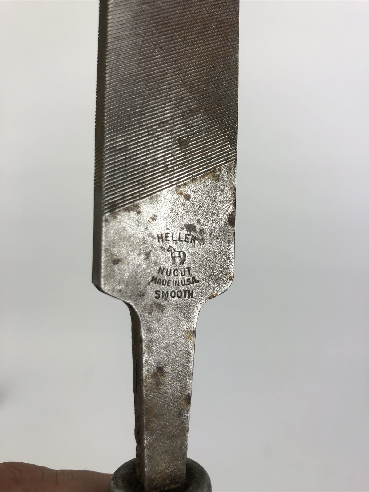 Vintage Wood Handle Heller Nucut File Smooth 10” (1”) Patented - Rare Find LOOK