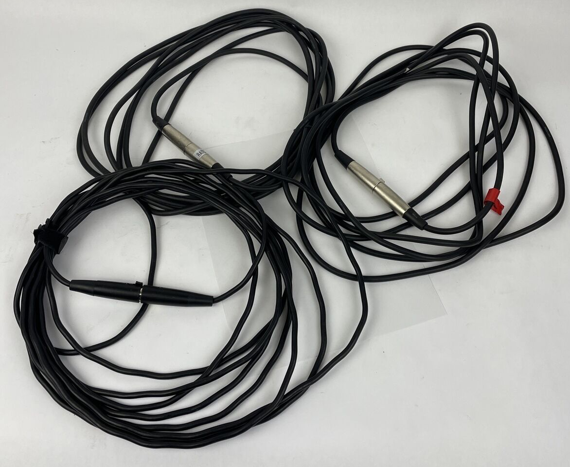 3 x XLR Microphone Cable 3 Pin Male To Female 3-Pin Mic Audio Lead - LOOK