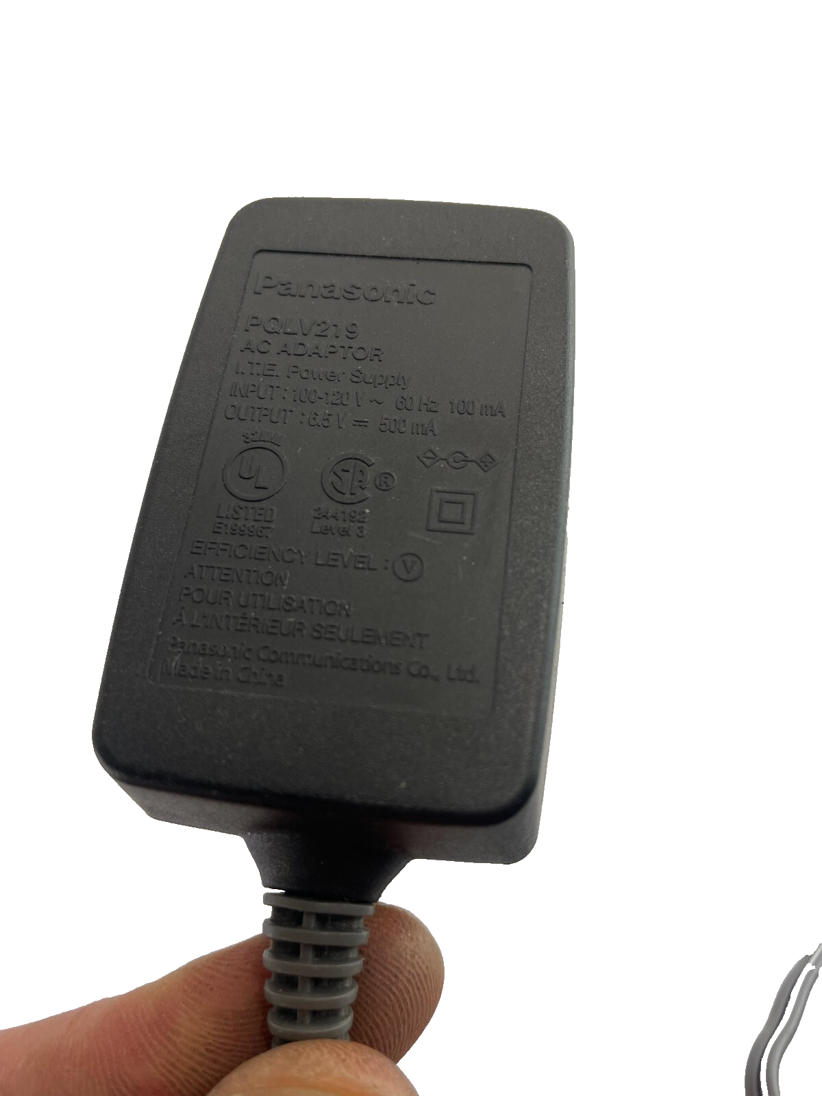 Geniune Panasonic Adaptor PQLV219 Output 6.5V 0.50A AC Power Supply Adapter #A97