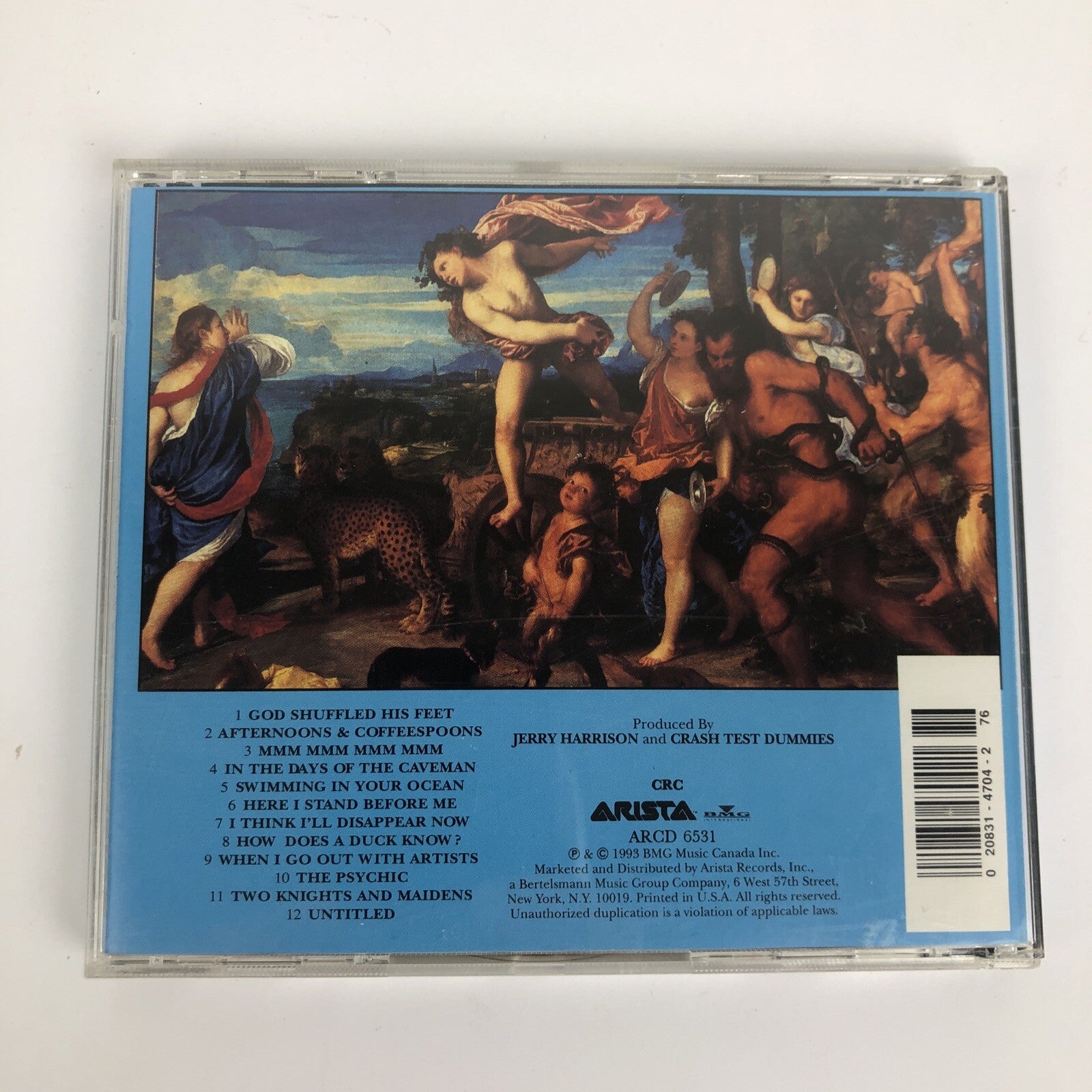 God Shuffled His Feet - Crash Test Dummies (1993, Arista, CRC) Pop Rock CD #56
