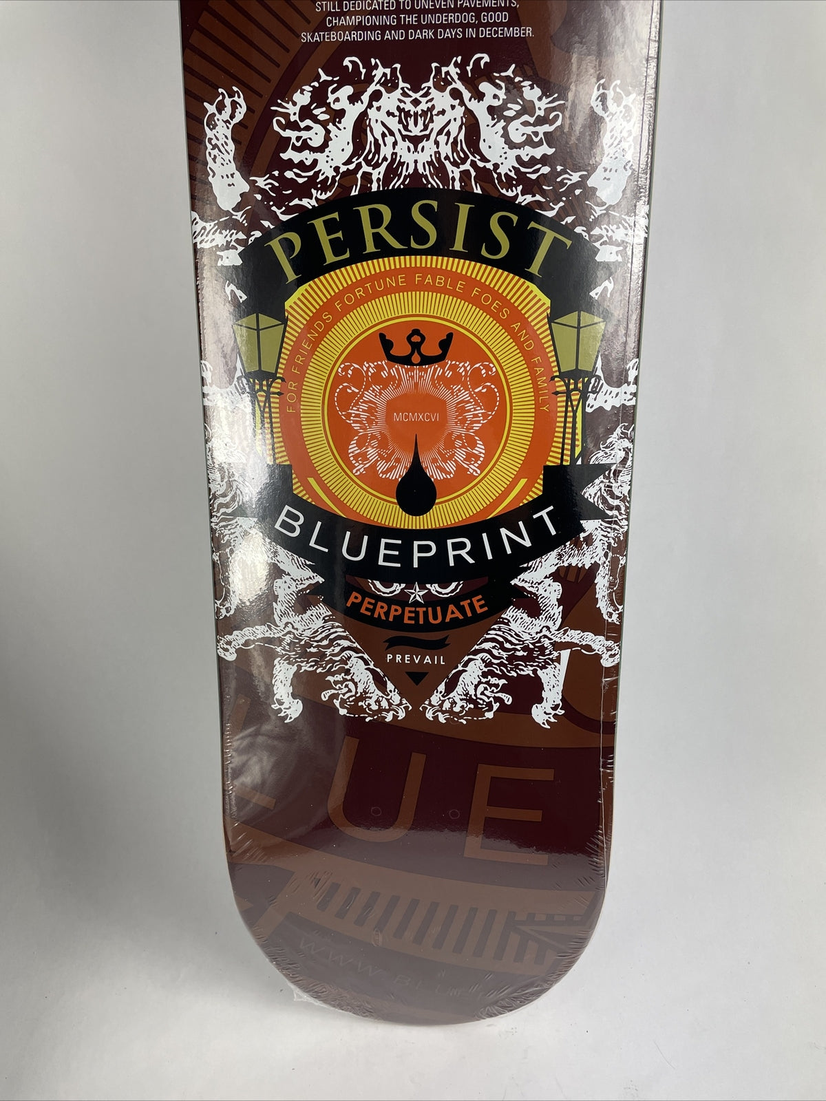 Blueprint Skateboards Courage Color Rust rare 8.25-inch skateboard deck made from 7-ply hard rock Canadian maple.