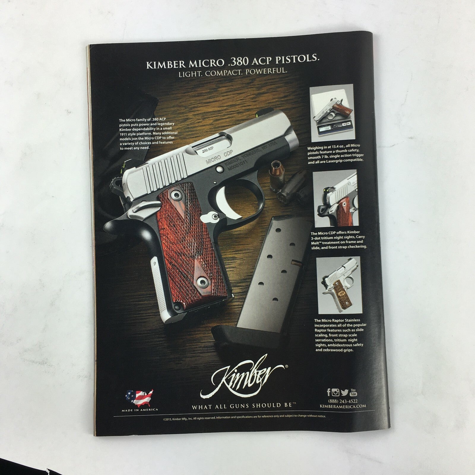 October 2015 Guns Magazine Kimber 1911Winchester 73 .44-40 Taurus Curve .380 ACP