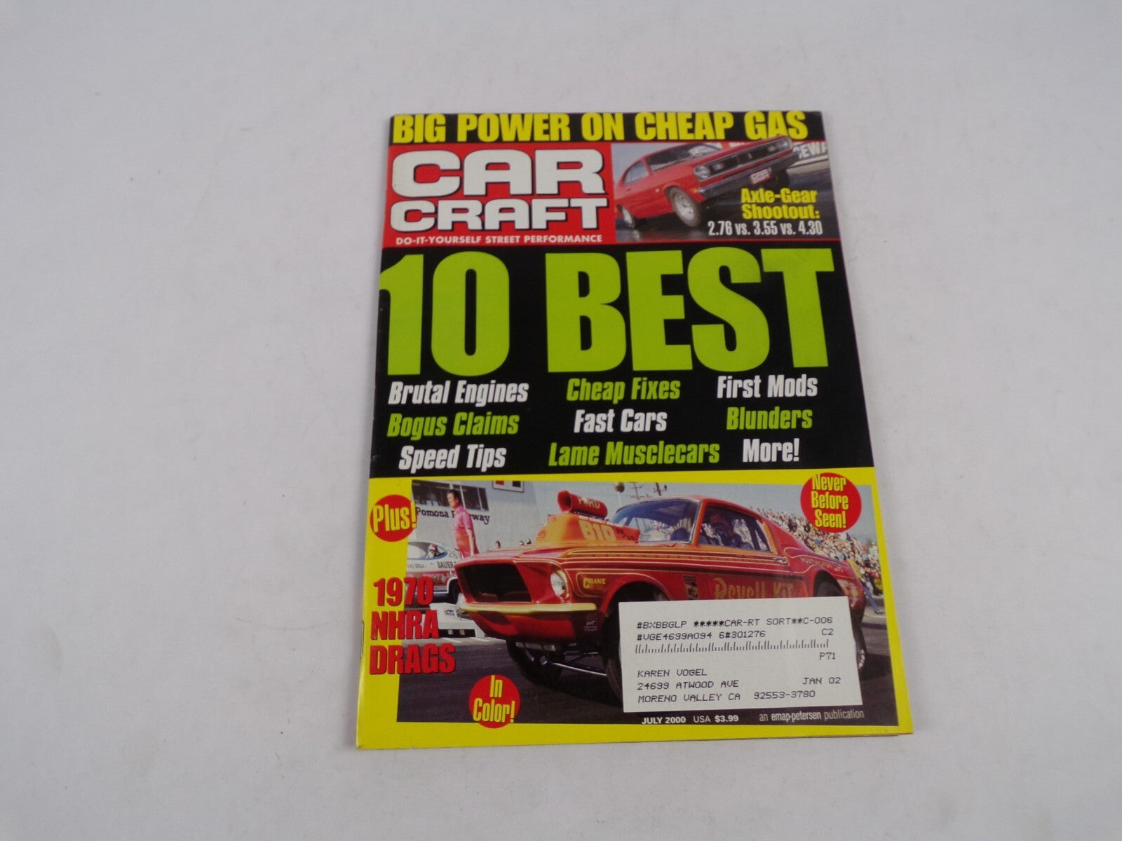 July 2000 Car Craft Big Power On Cheap Gas Axle Gear Shootout