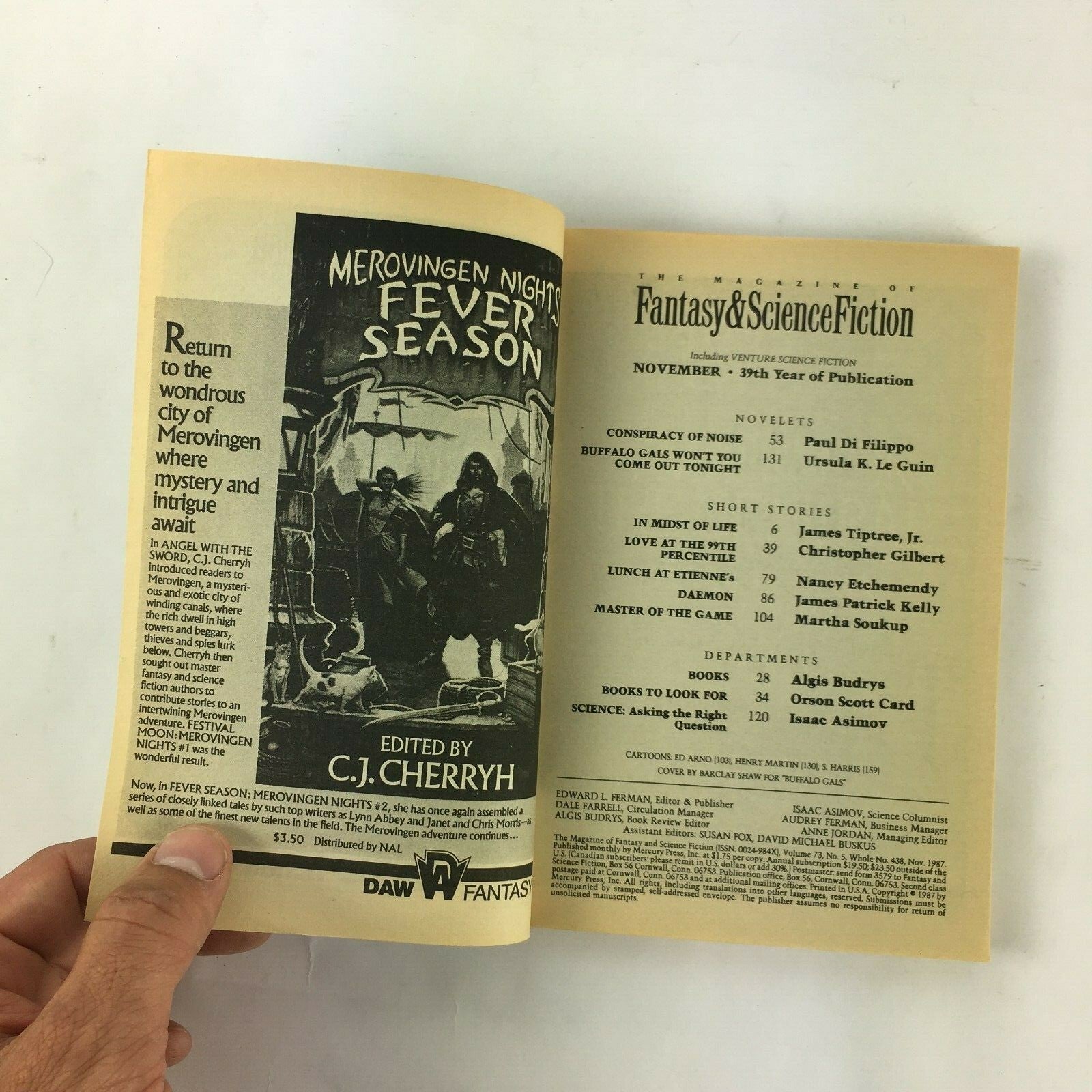 November Fantasy & Science Fiction Magazine In Midst of Life James Tiptree, Jr.