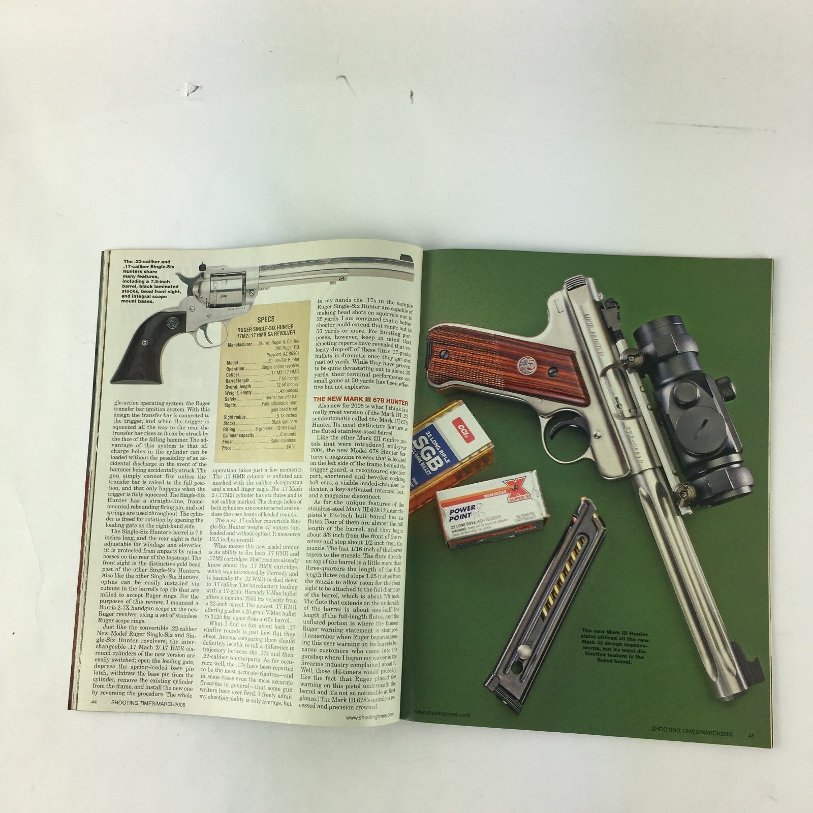 March 2005 Shooting Times Magazine .460 S&W taurus .357 Magnum For .40 S&W
