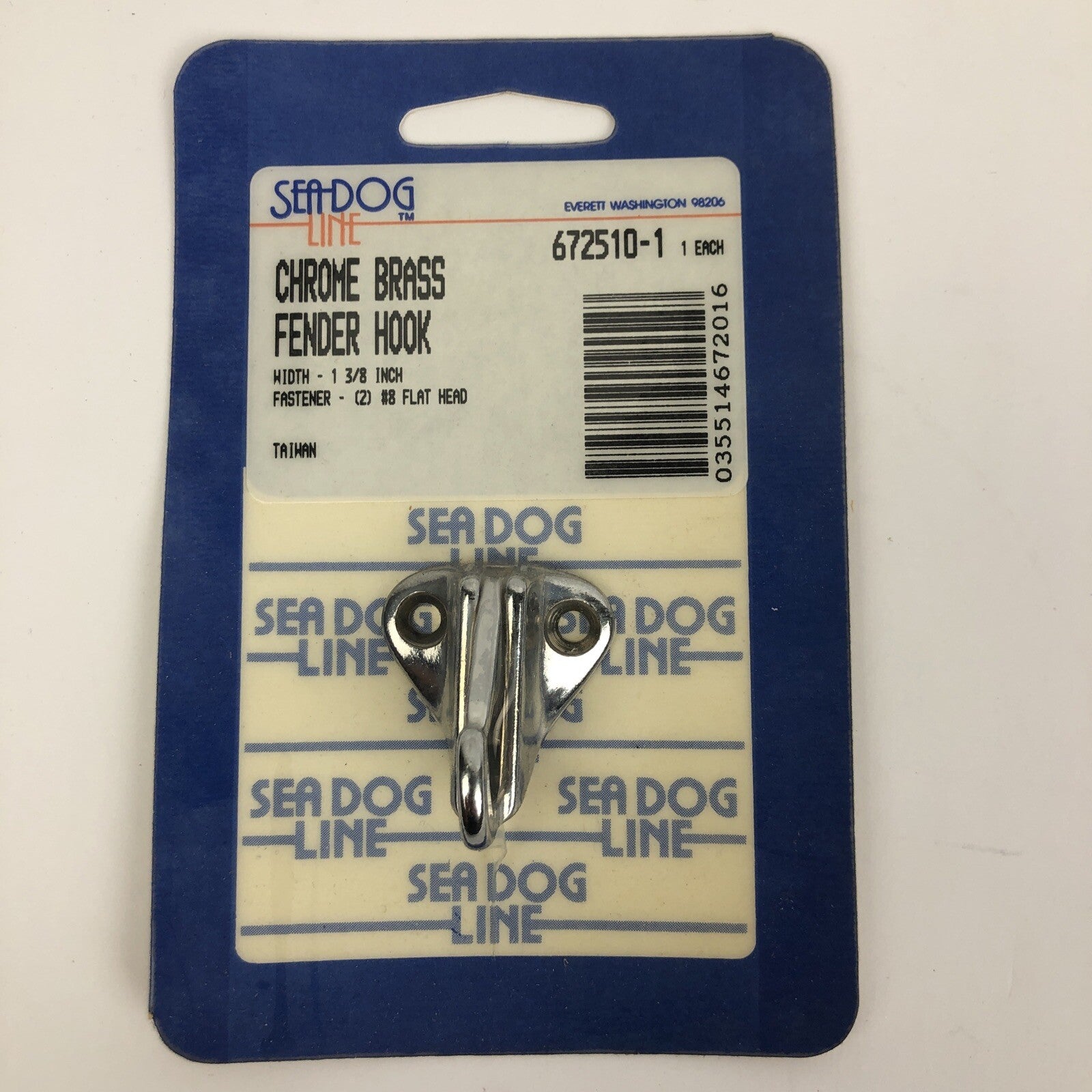 1 x Sea Dog Line Fender Hook Chrome Brass 1/8 in Line 672510-1 - LOOK