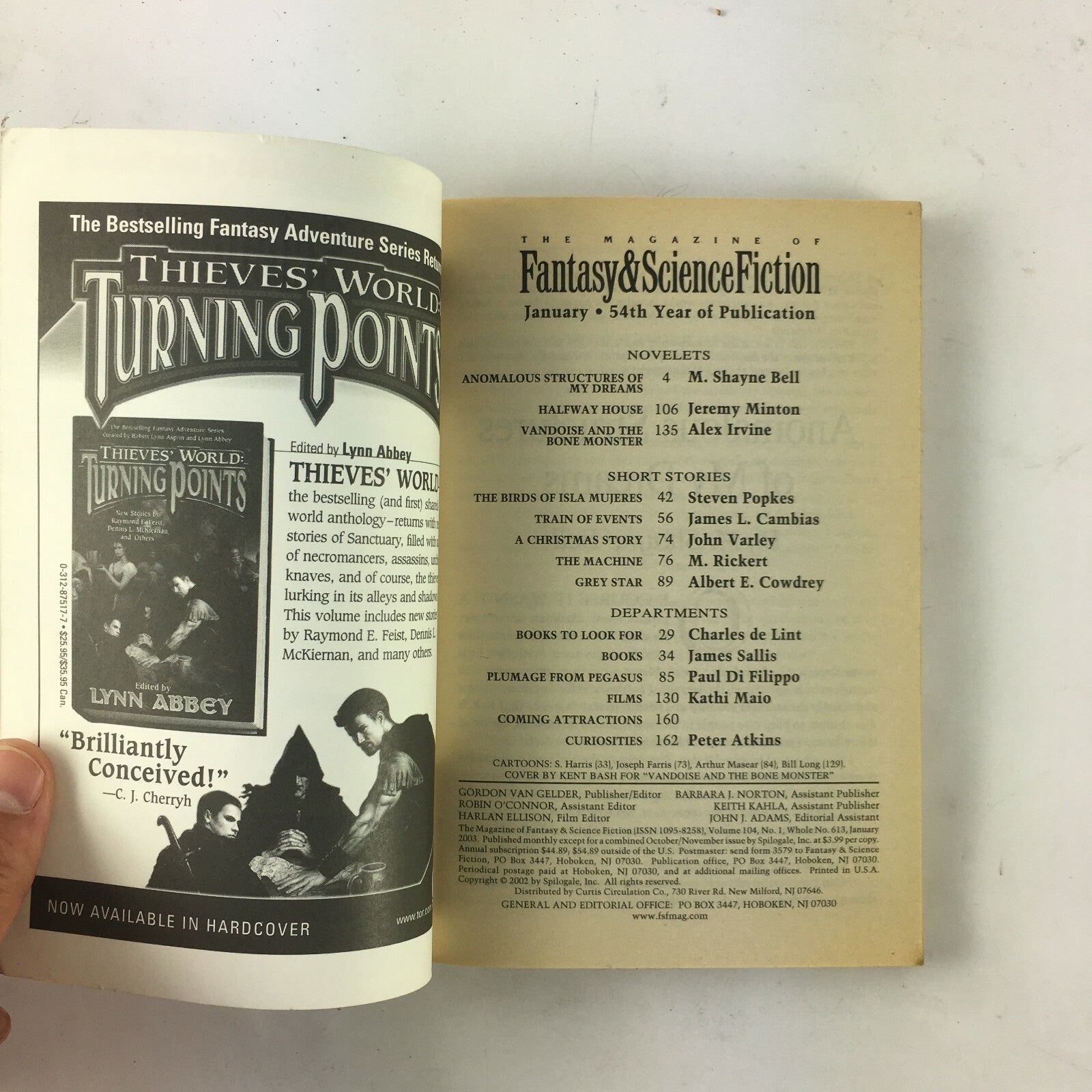 Jan Fantasy&Science Fiction Magazine Vandoise and the Bone Monster Alex Irvine