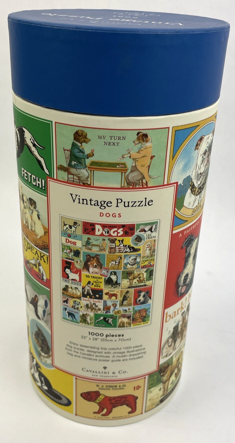 Cavallini & Co Dogs Vintage Puzzle 1000 Pieces Puppy Canine Adult 22" x 28" NEW