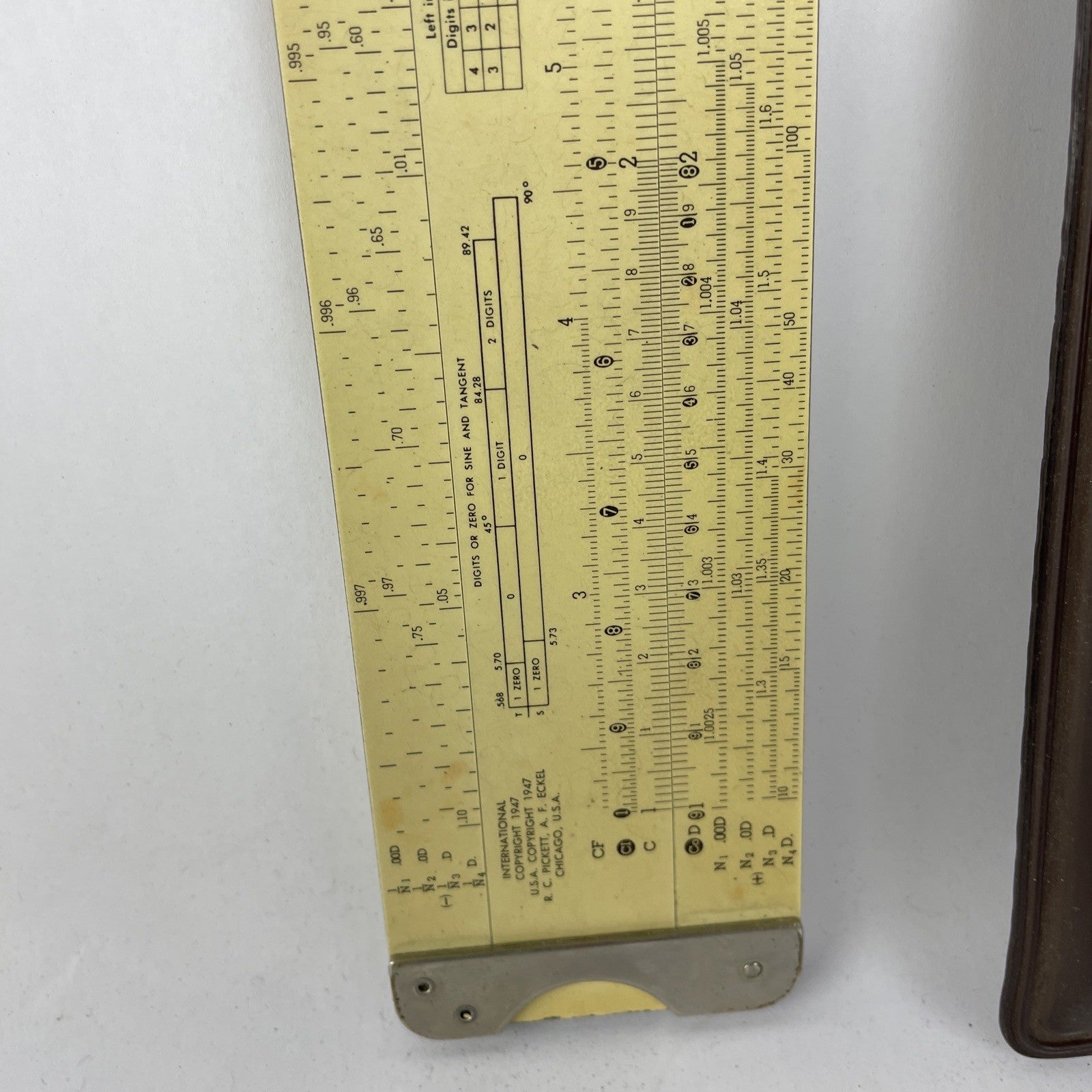 Vintage Pickett Eckel Model 2 ES Slide Rule Ruler Synchro-Scale Log with Case