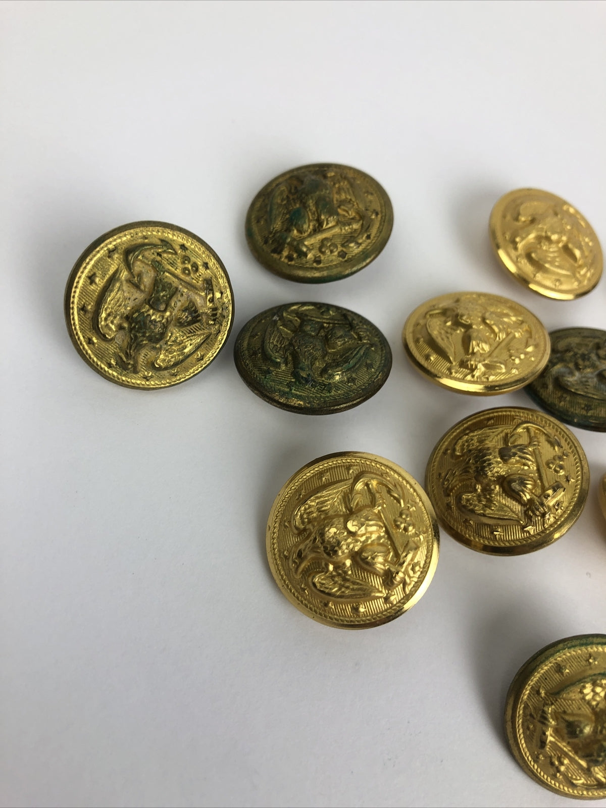 Vintage Mixed Lot of 12 Military US Army Dress Uniform Button WATERBURY CO. +