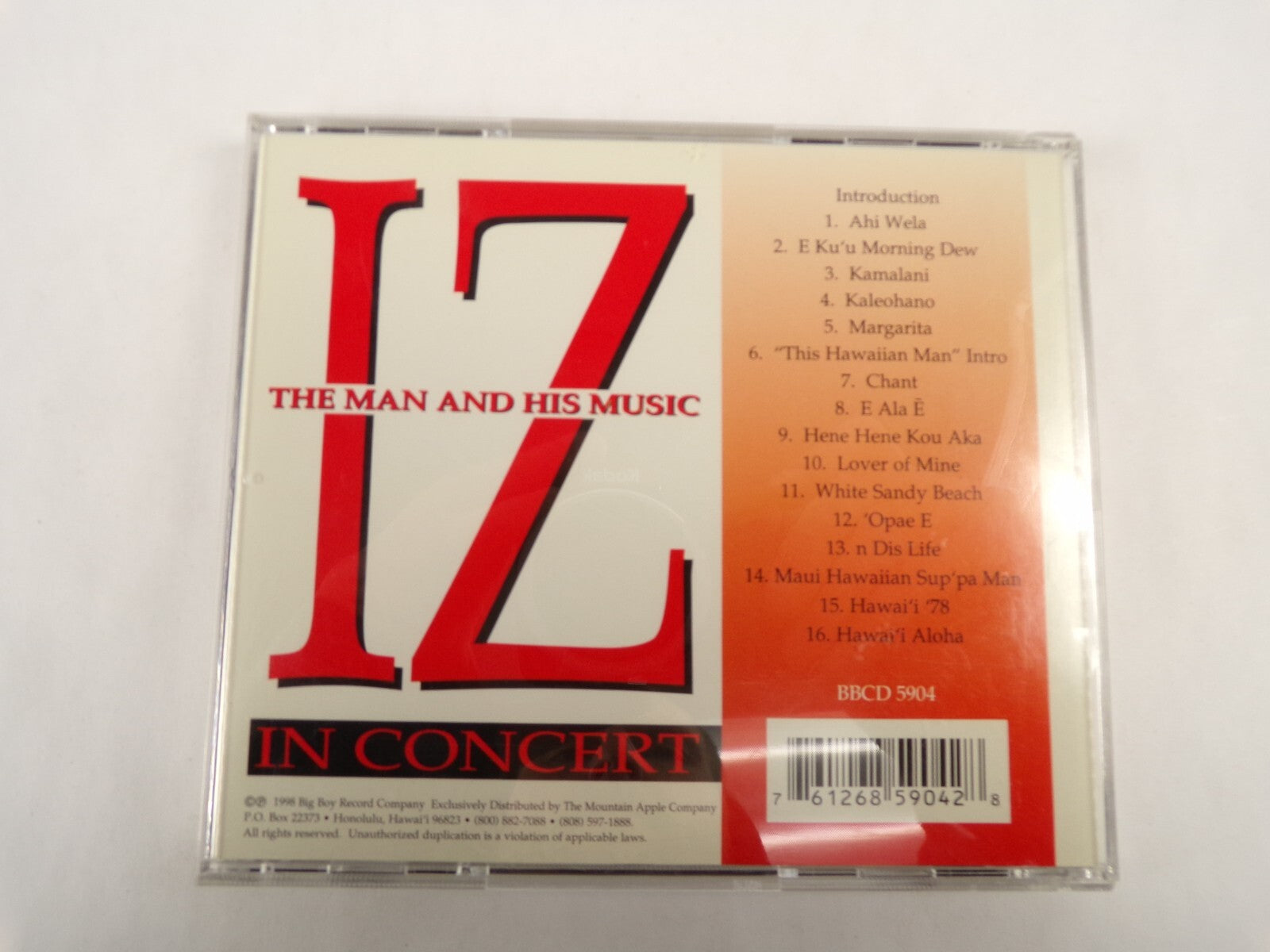 Iz In Concert The Man And His Music Ahi Wela E Ku'u Morning Dew Ahi Wela CD#54