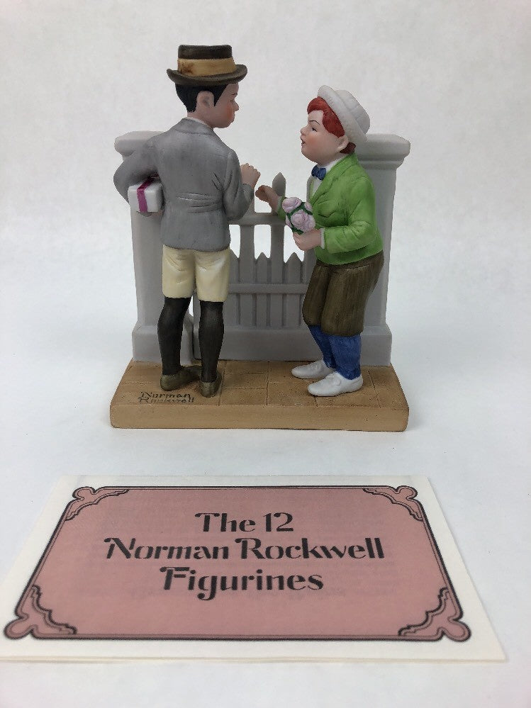 Norman Rockwell THE RIVALS Bisque Porcelain Figurine c.1980 - DANBURY MINT