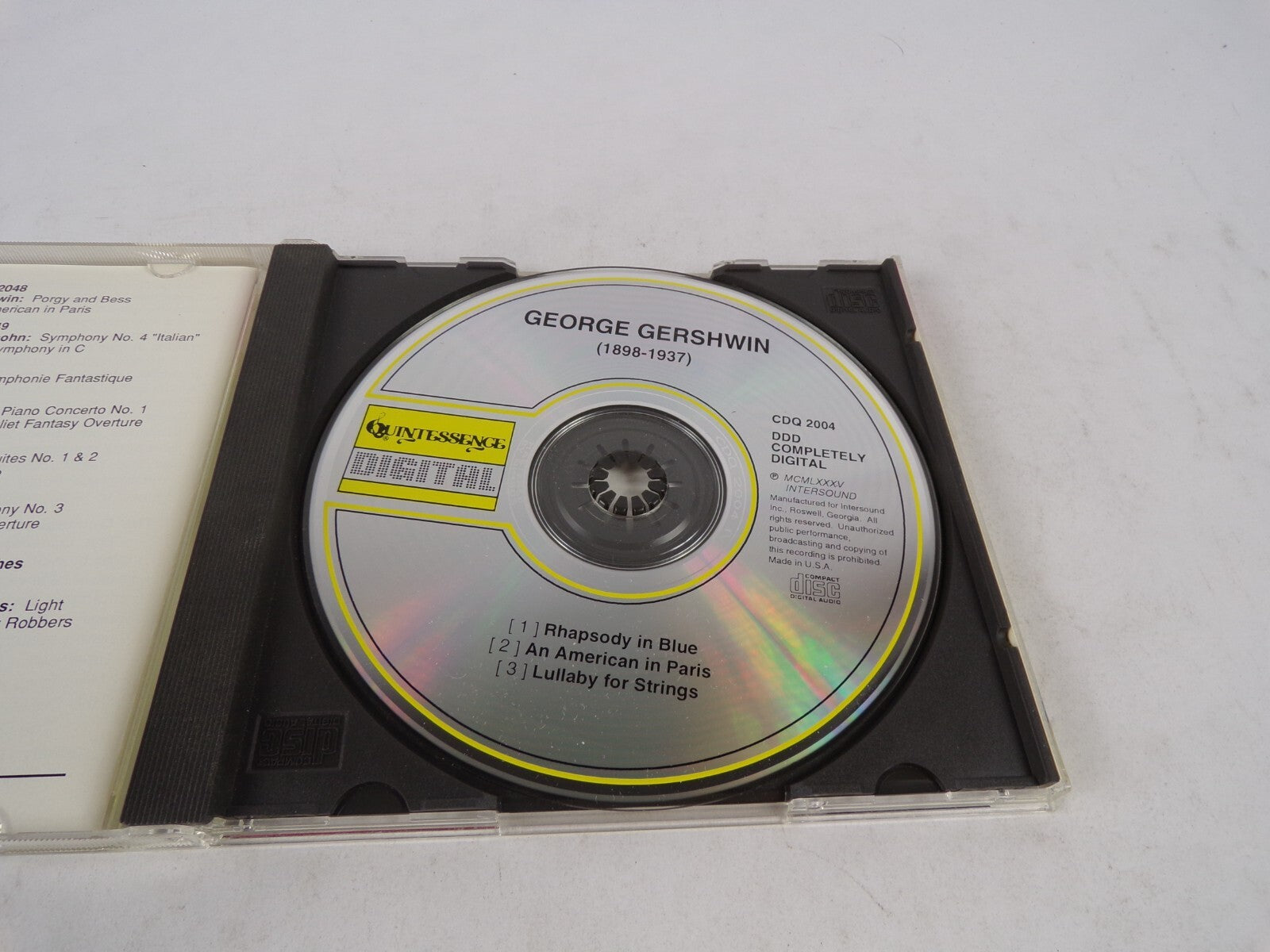 Gershwin Rhapsody In Blue American In Paris Lullaby For Strings Rhapsody InCD#54