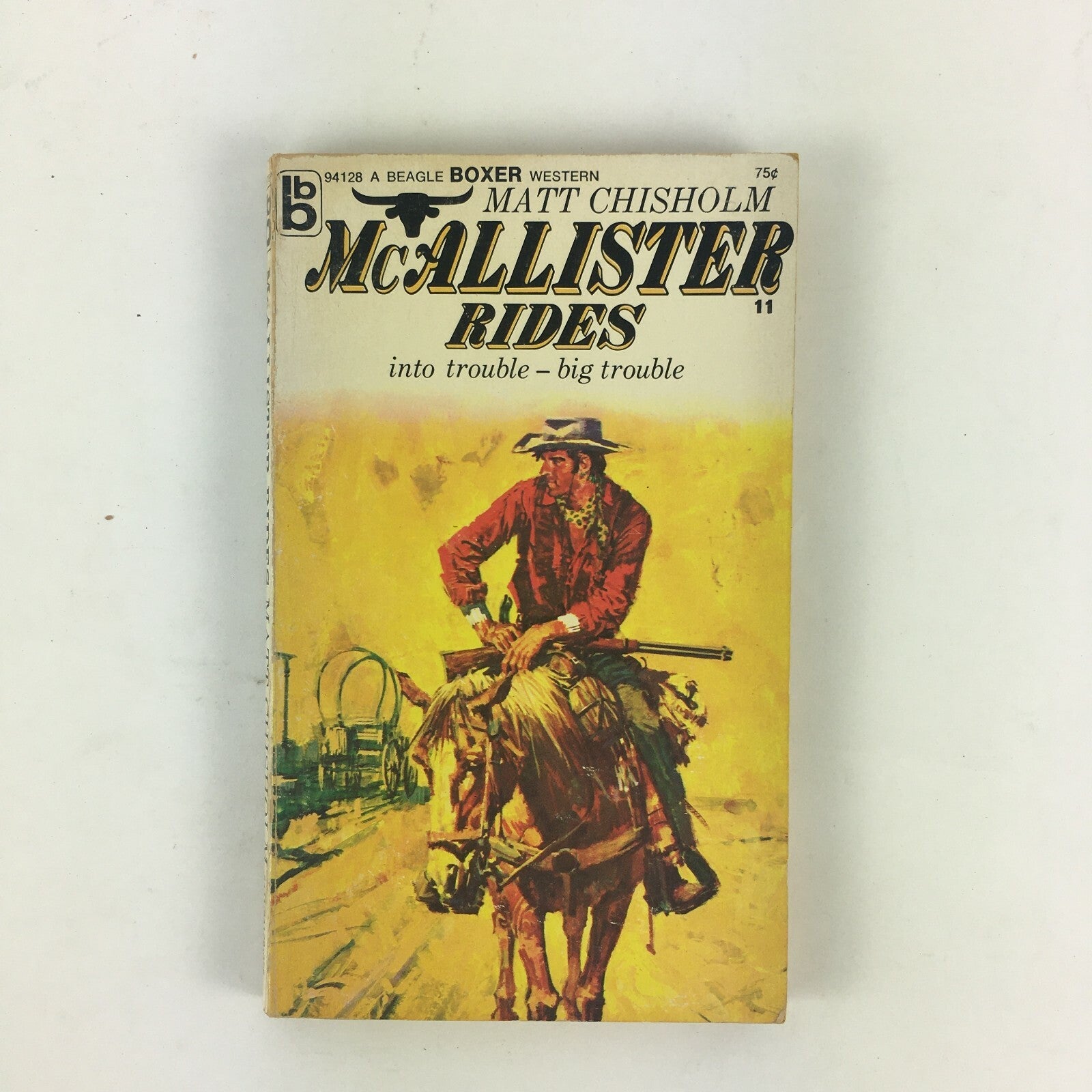 Matt Chisholm McAllister Rides into trouble- big trouble A Beagle Boxer Western