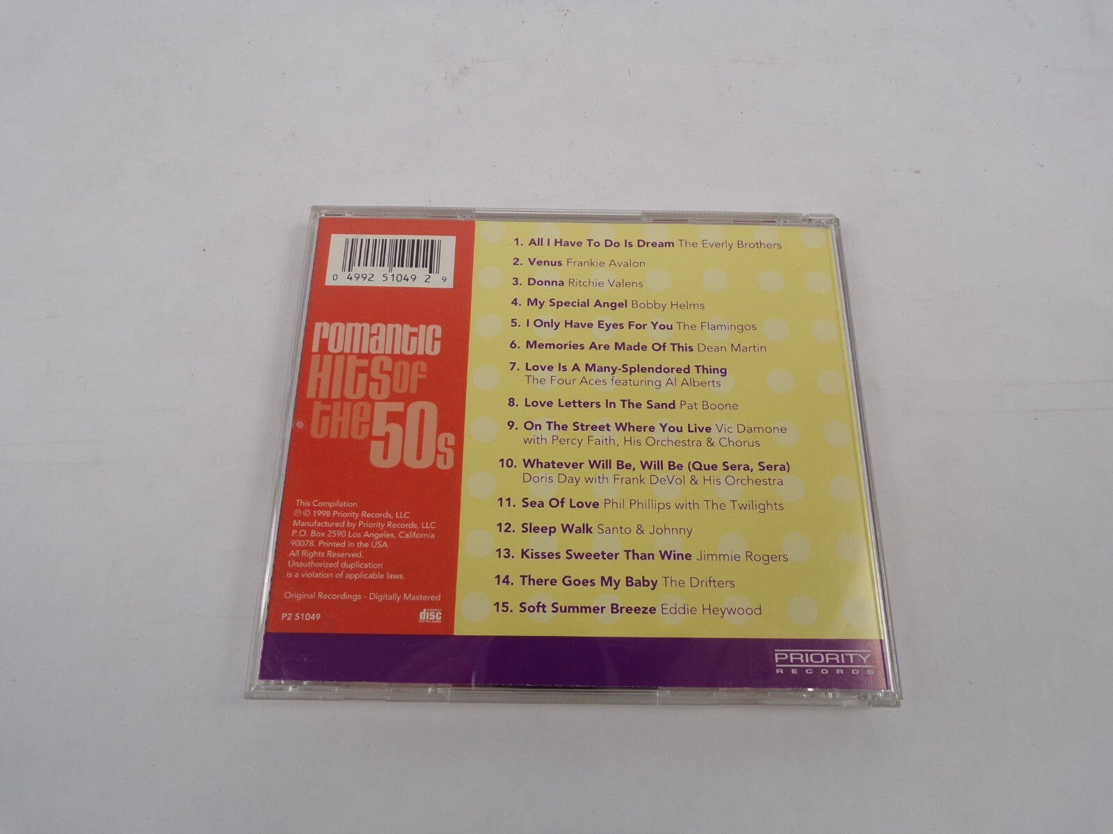 Chart Toppers Romantic Hits Of The 50s All I have To Do Is Dream Venus CD#26