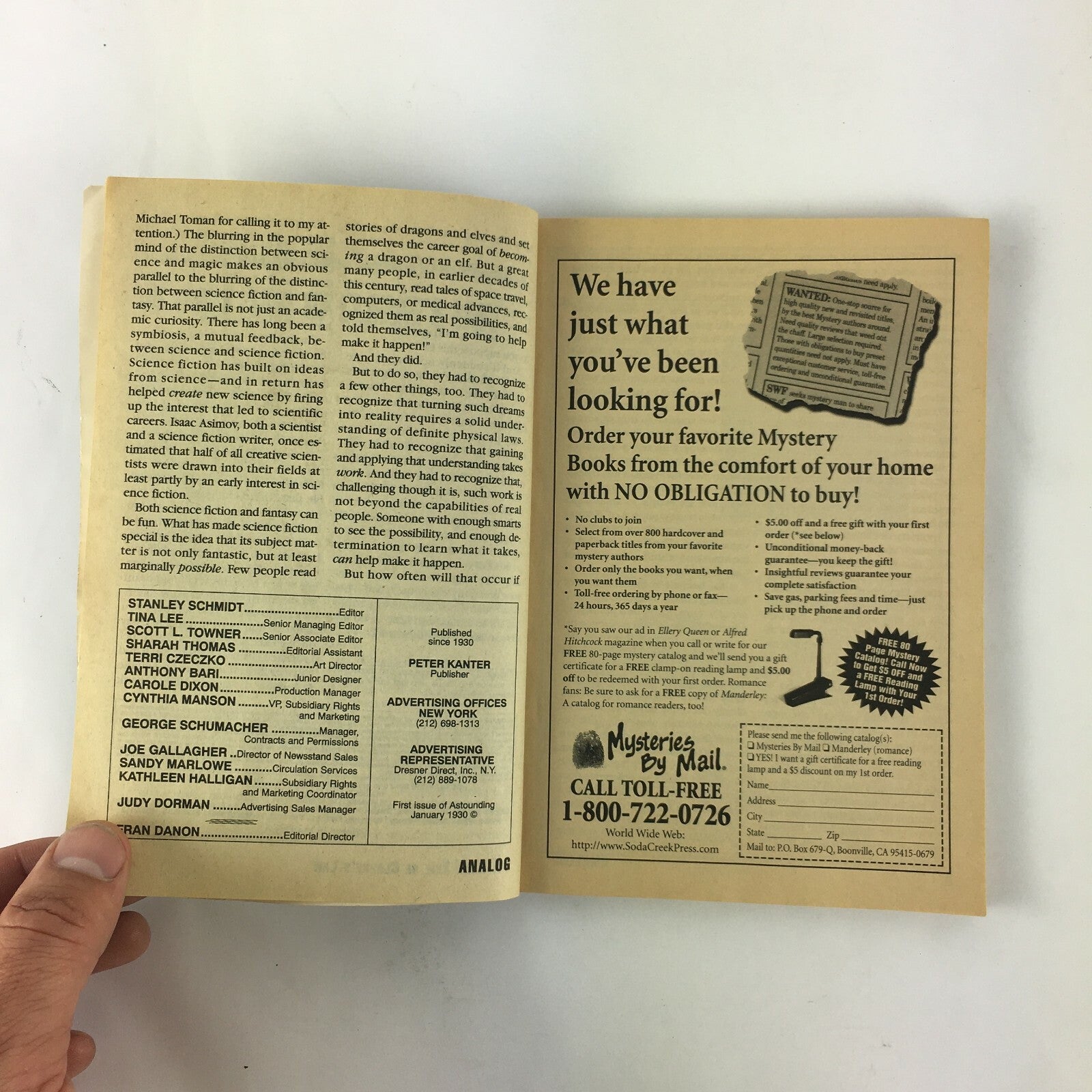 November 1996 Analog ScienceFiction Fact Magazine Fugue On A Sukken Continent