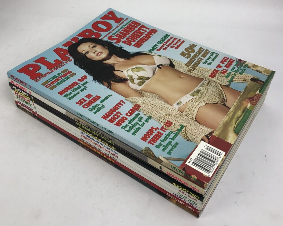 9 x 2003 PLAYBOY Men's MAGAZINE Missing April, May Oct. Shannen Doherty ++ VGC