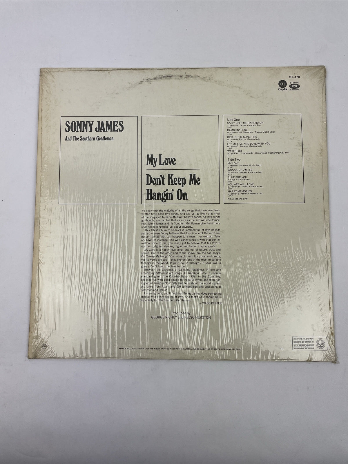 Sonny James And The Southern Gentlemen - My Love / Don't Keep Me Hangin' On (LP)