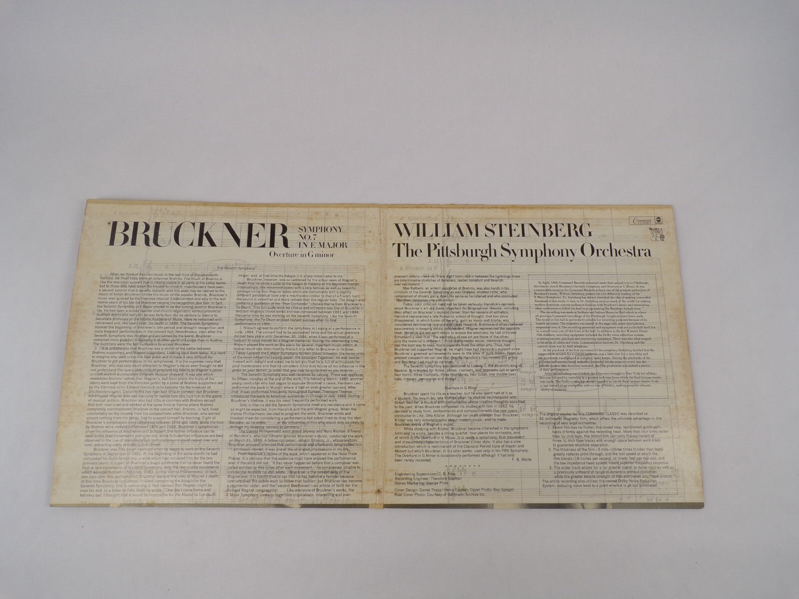 Bruckner William Steinberg The Pittsburgh Symphony Orchestra Vinyl Record