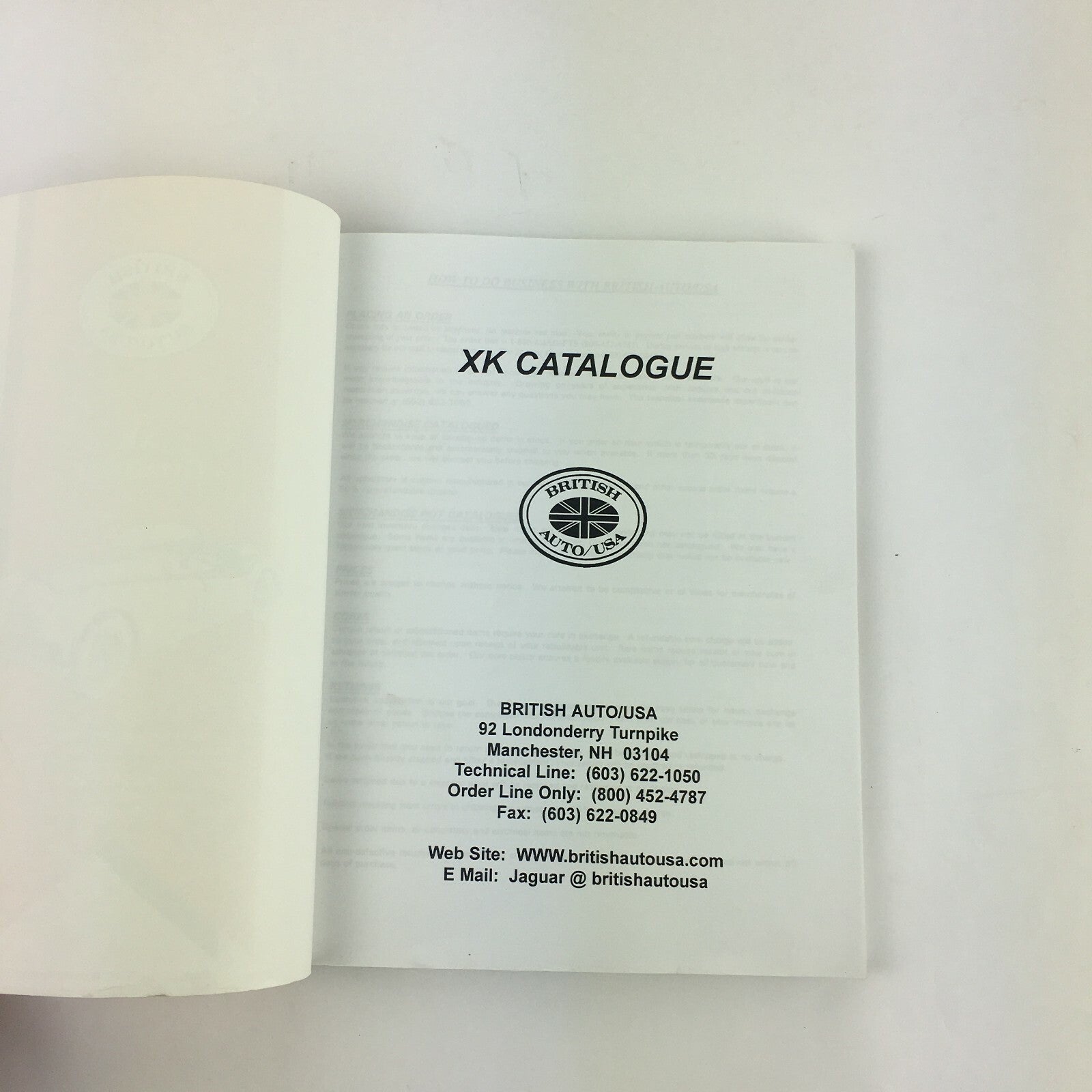 British Auto/Usa XK Catalogue Brake System Cylinder XK120, XK140, XK150