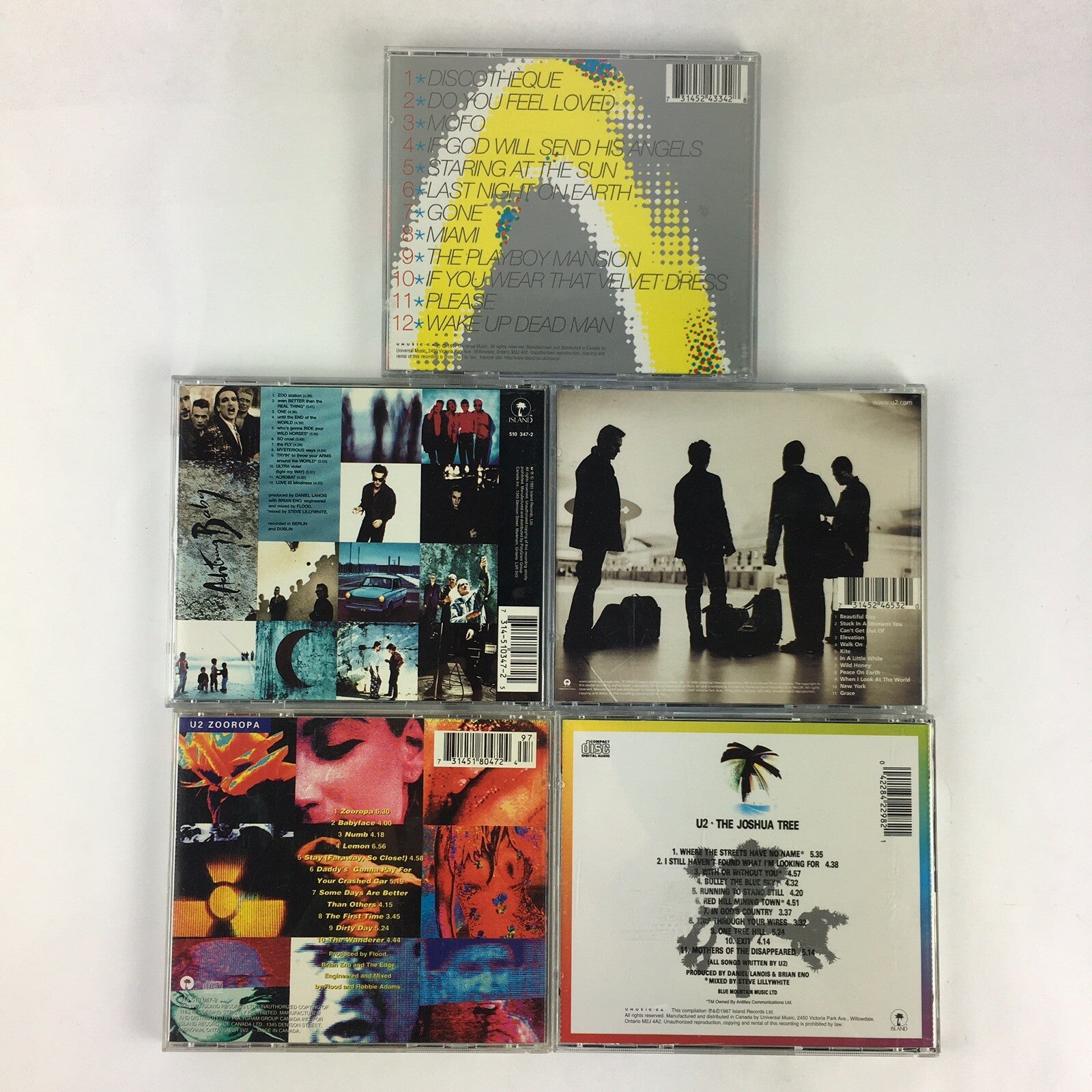 U2: lot of 5 CD - Joshua Tree - POP - Achtung Baby - Zooropa -All that you can't
