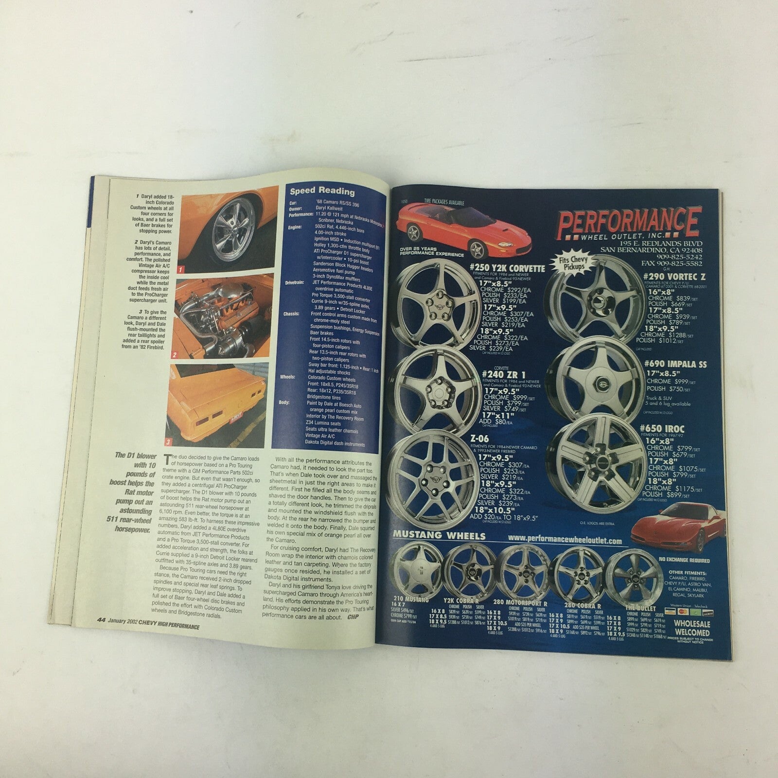 January 2002 Chevy High Performance Magazine Hot Camaro Tech Top 40Best CHP Tech