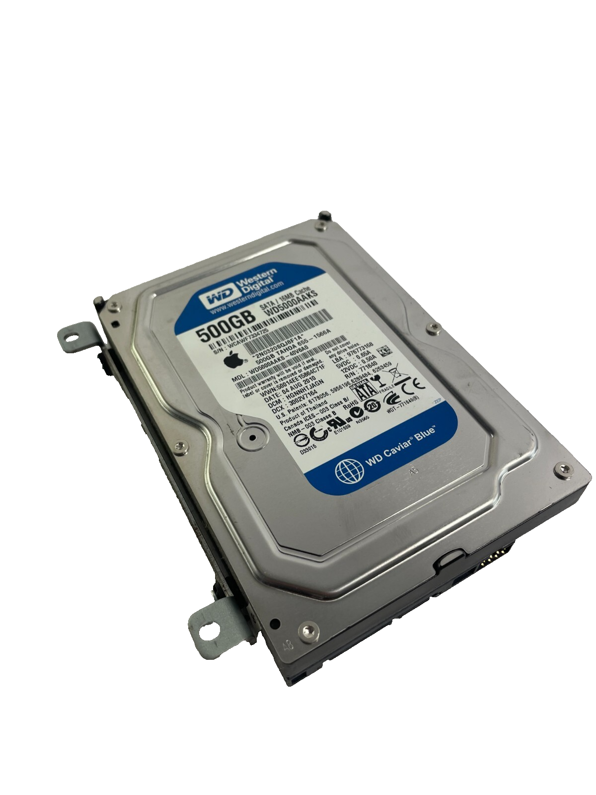 Western Digital Caviar Blue 500GB Model WD5000AAKS - 40V6A0 SATA Cache 16 MB