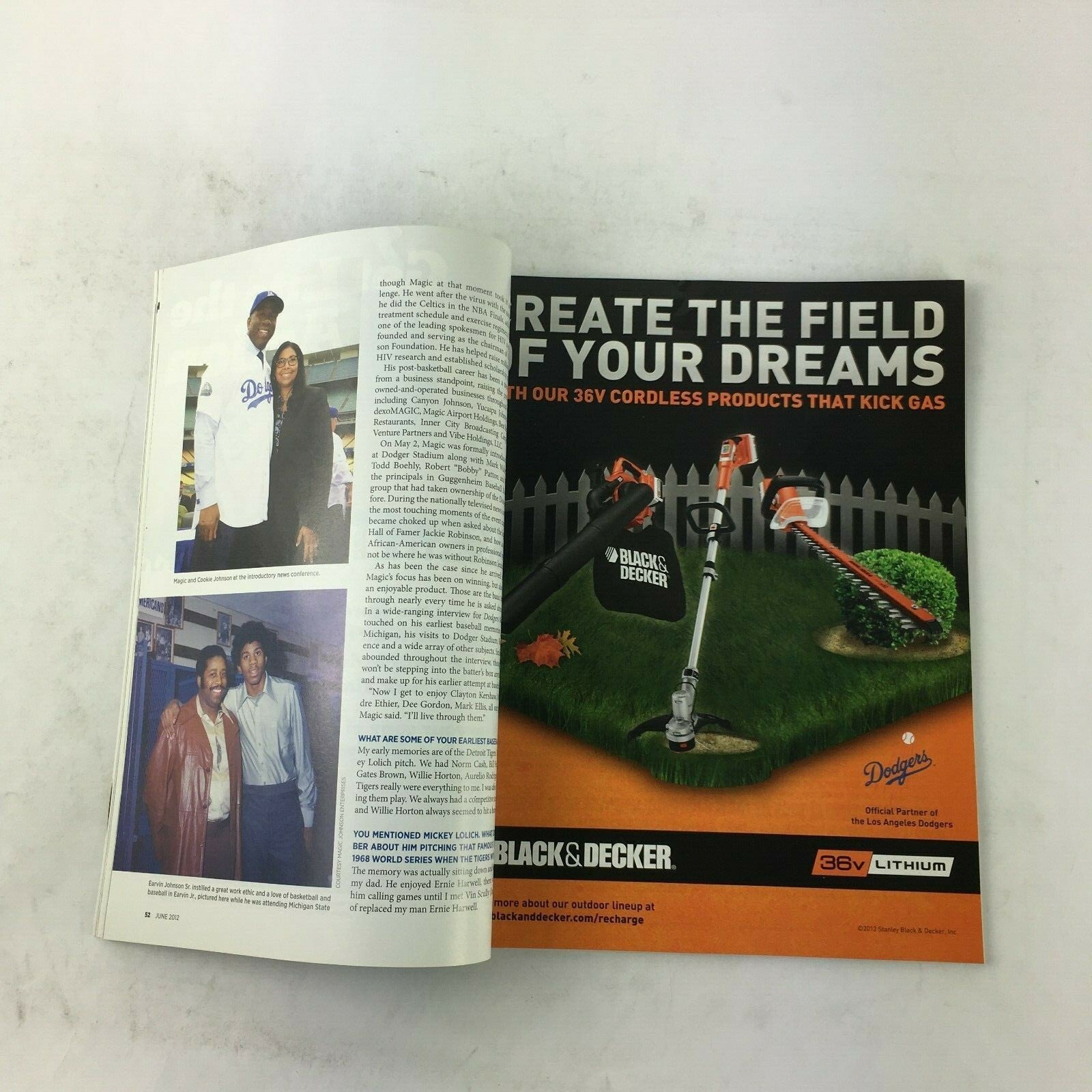 June 2012 Dodgers Magazine Magic Touch Matt Kemp&Blake Griffin Oklahoma