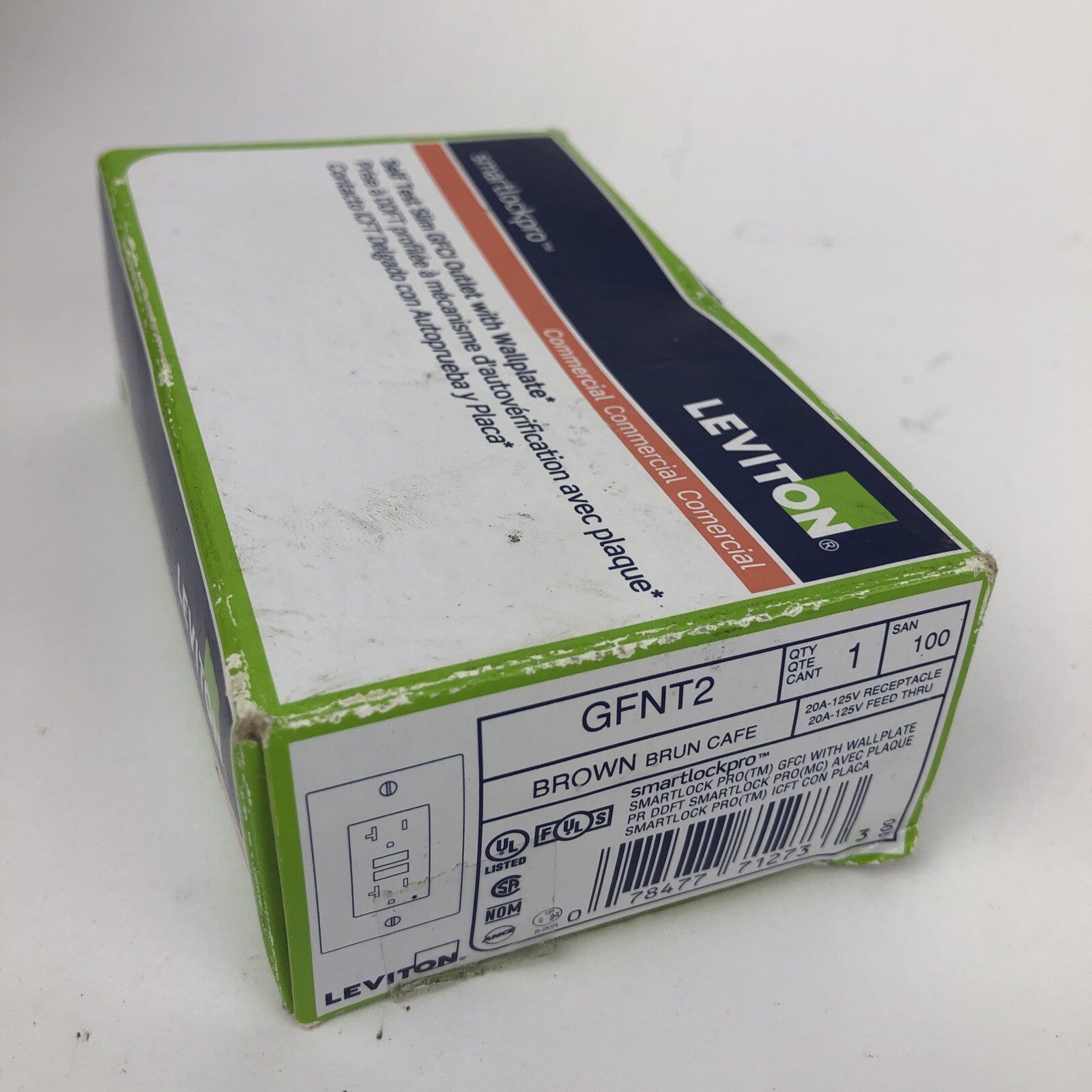 Leviton GFNT2 Self-Test SmartlockPro Slim GFCI Non-Tamper-Resistant Receptacl...