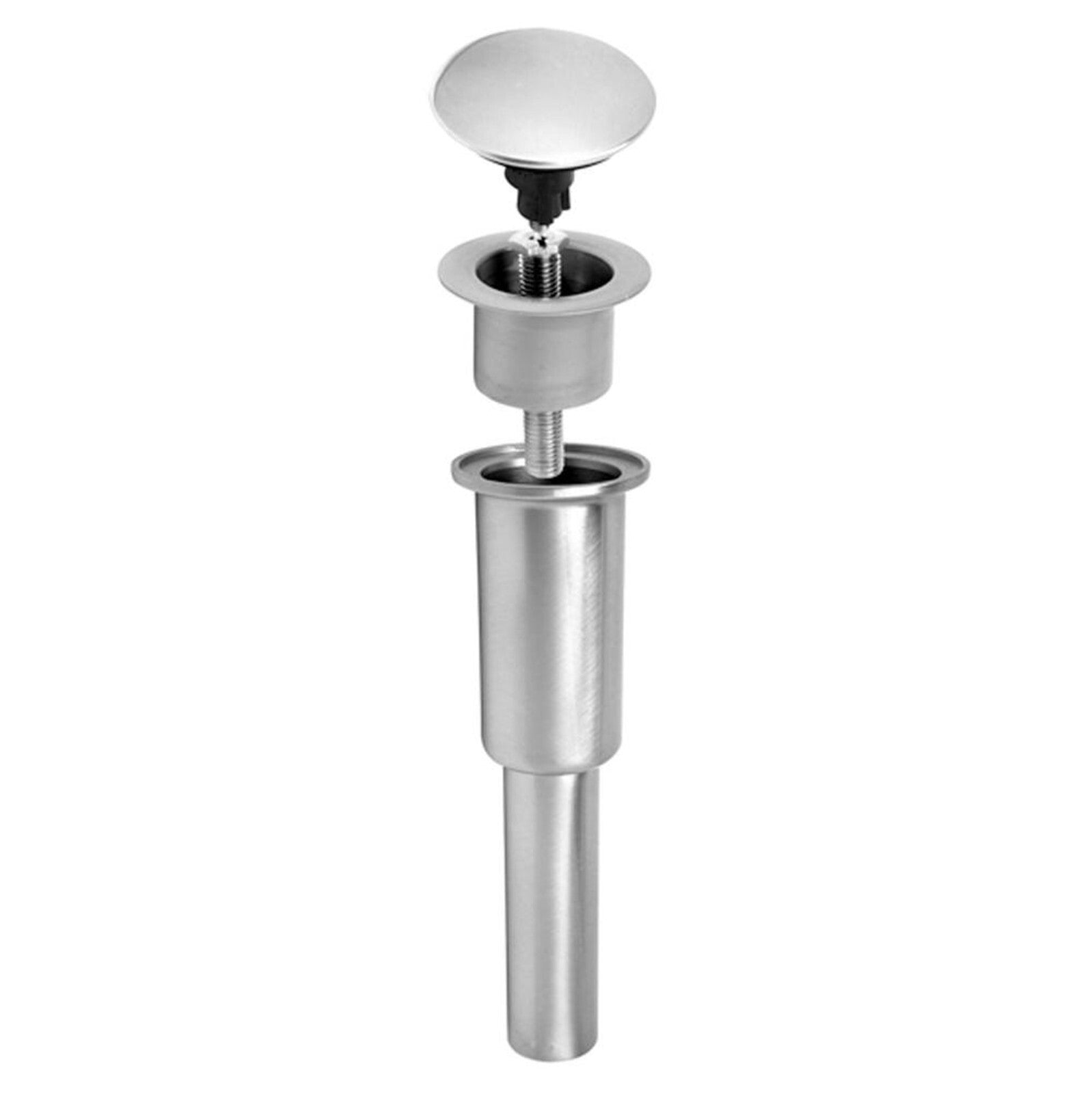 Mountain Plumbing MT744-3/CPB dome style lavatory drain polished chrome with overflow brass