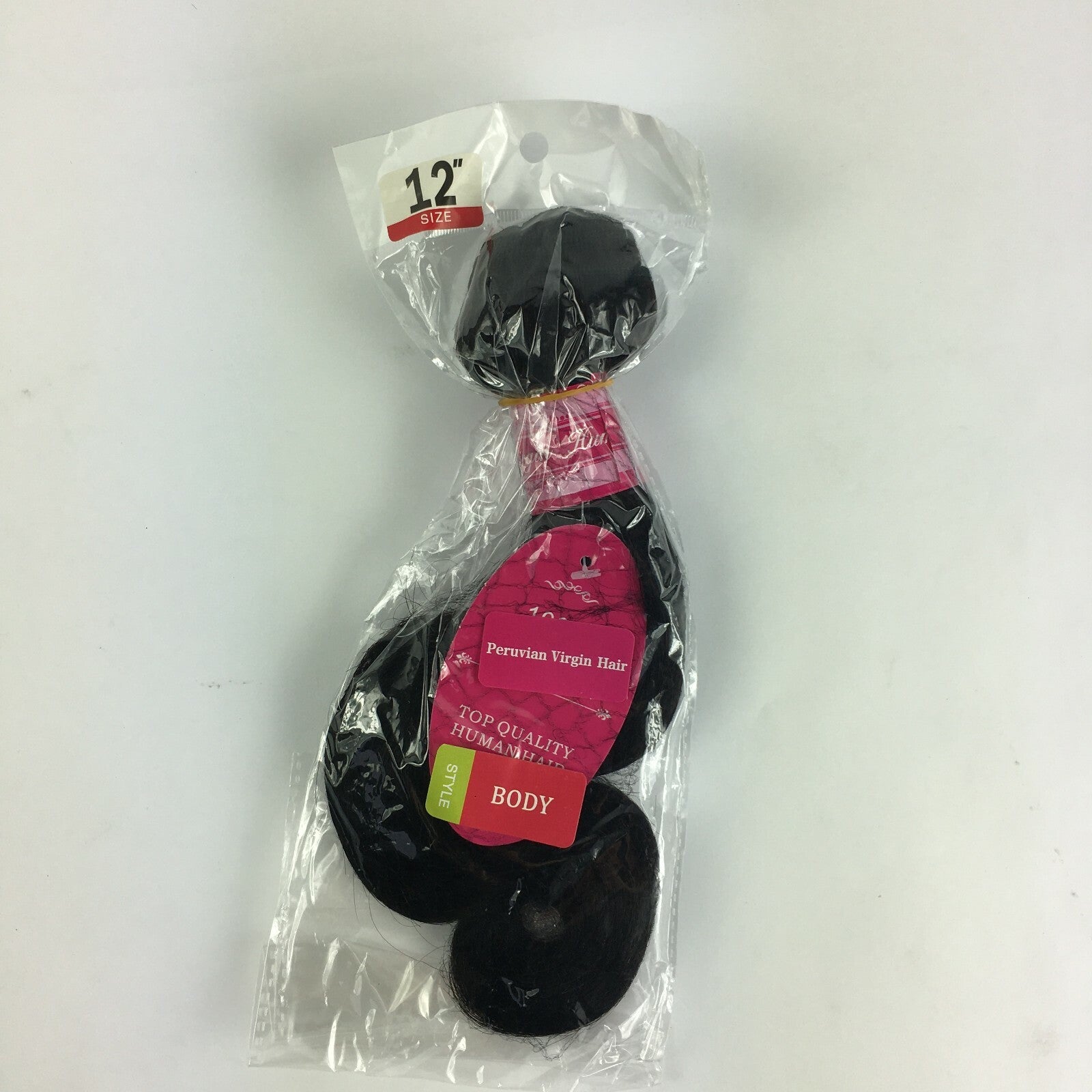 Brand New Peruvian Virgin Hair Body Wave Size 12" Natural Color Black A2