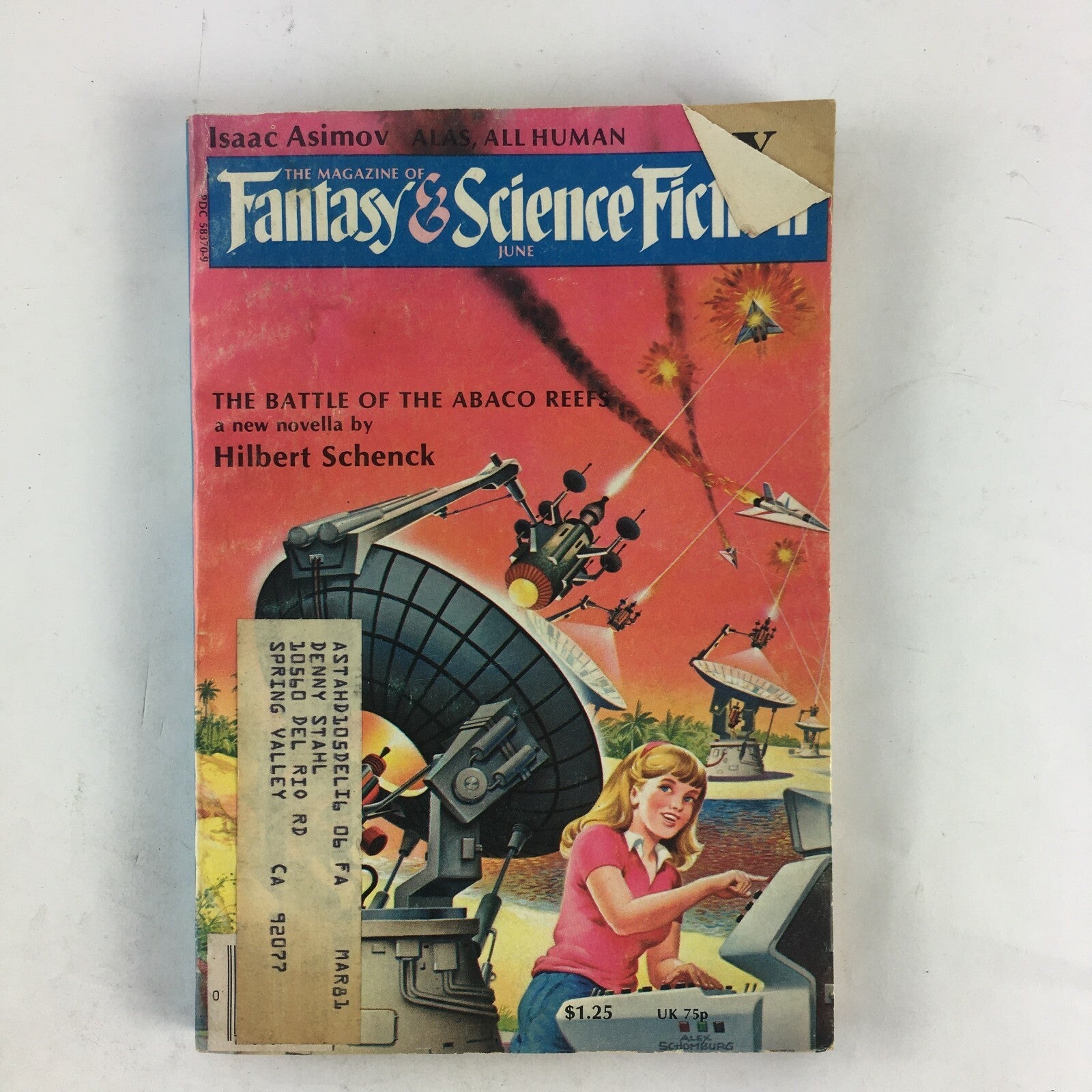 June Fantasy&Science Fiction Magazine The Battle of the AbacoReefs HibertSchenck