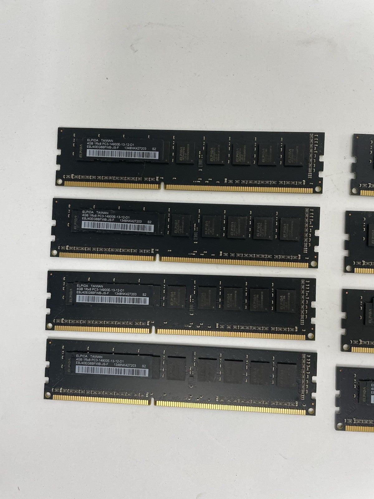 Lot of 8 Elpida 4GB DDR3 1866MHz PC3-14900E ECC Mac Pro RAM EBJ40EG8BFWB-JS-F