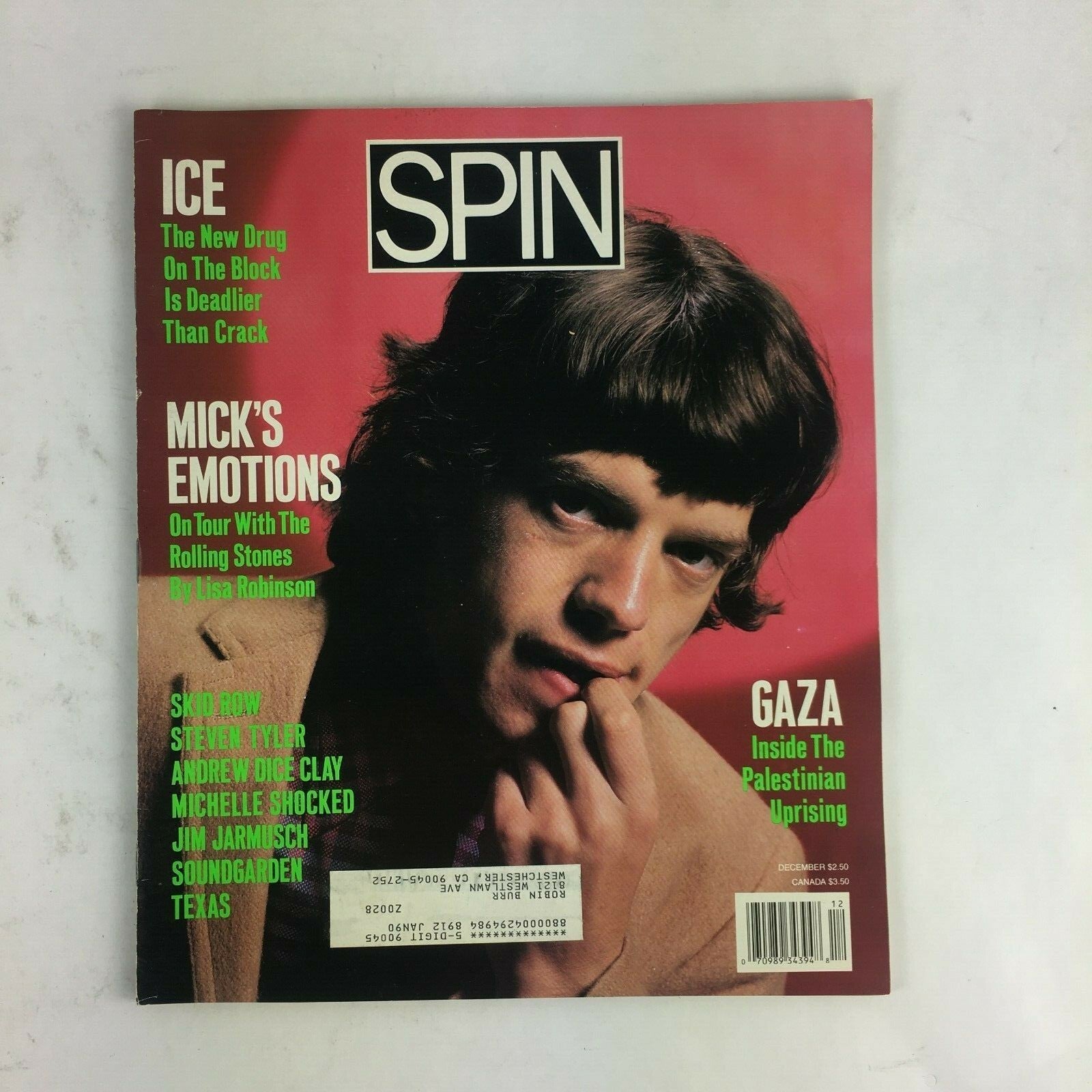 December Spin Magazine ICE Mick's Gaza Inside the Palestinian Uprising