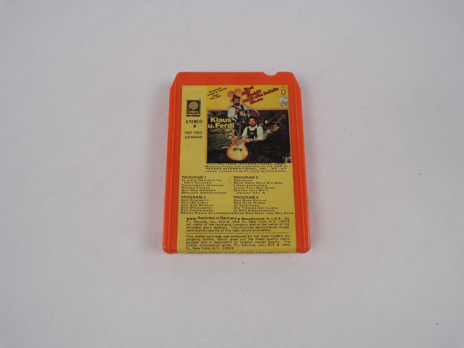 Klaus u.Ferdl Humorous Songs&Stories From The Alps Stereo Tape Cartridge
