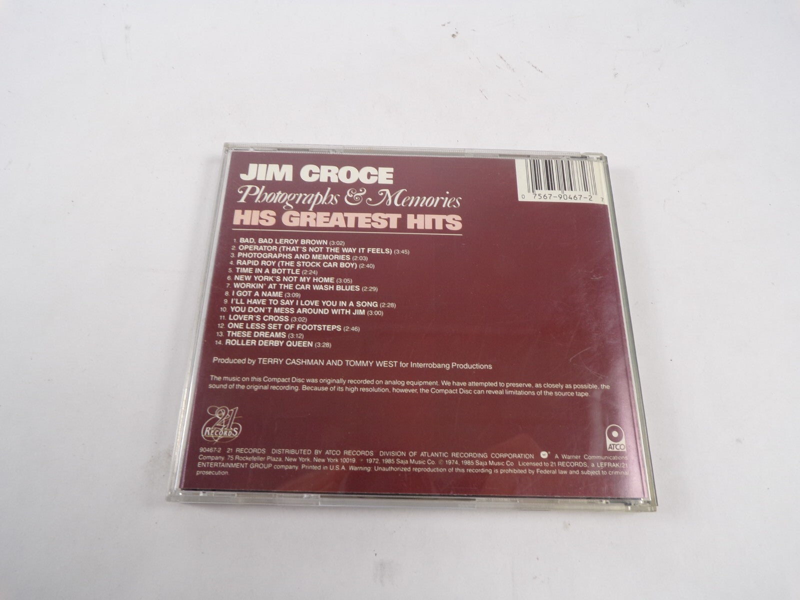 Jim Croce Photographs and Memories His Greatest Hits These Dreams CD#48