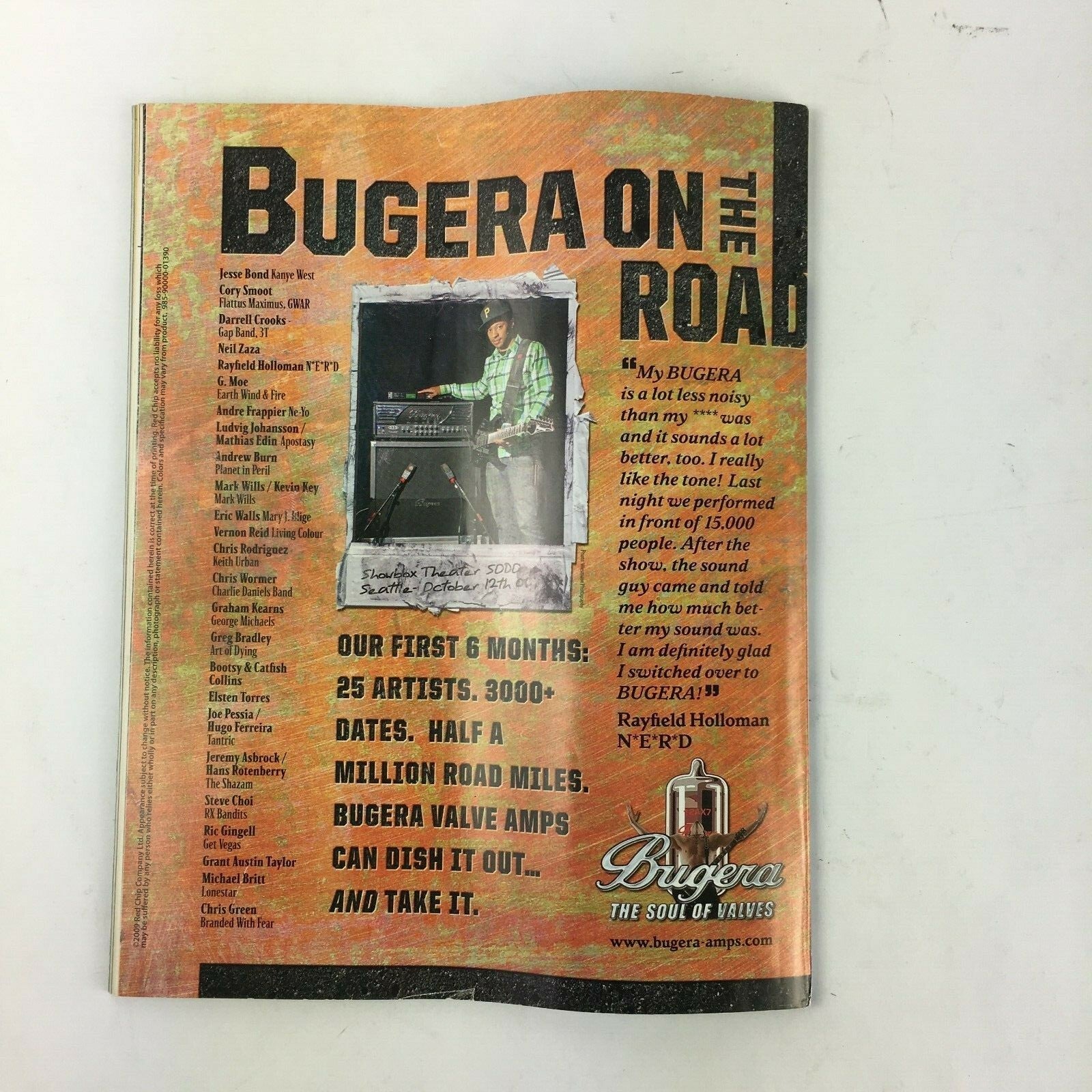 January 2009 Guitar Player Magazine Bob Weir Tom Morello Nico Vega David Gilmour
