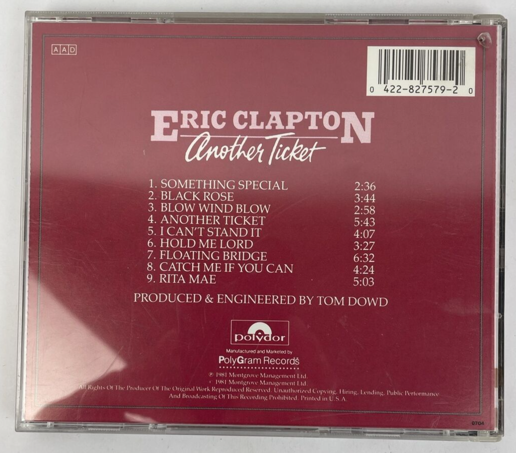 Eric Clapton - Another Ticket CD EARLY W.GERMANY PRESS 827579-2 -Made in USA