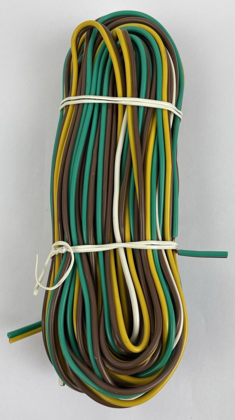 25 inch 4 pole flat wiring harness male female trailer connector kit for lights and electrical connection