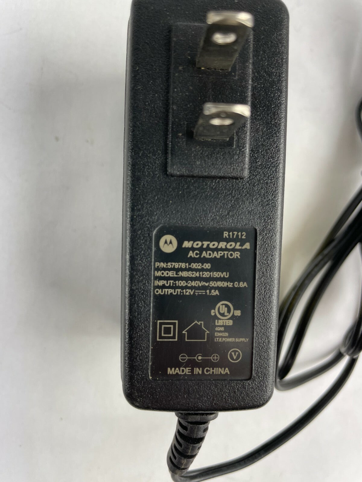Genuine Motorola NBS24120150VU Output 12 V 1.5 A Power Supply Adapter A84