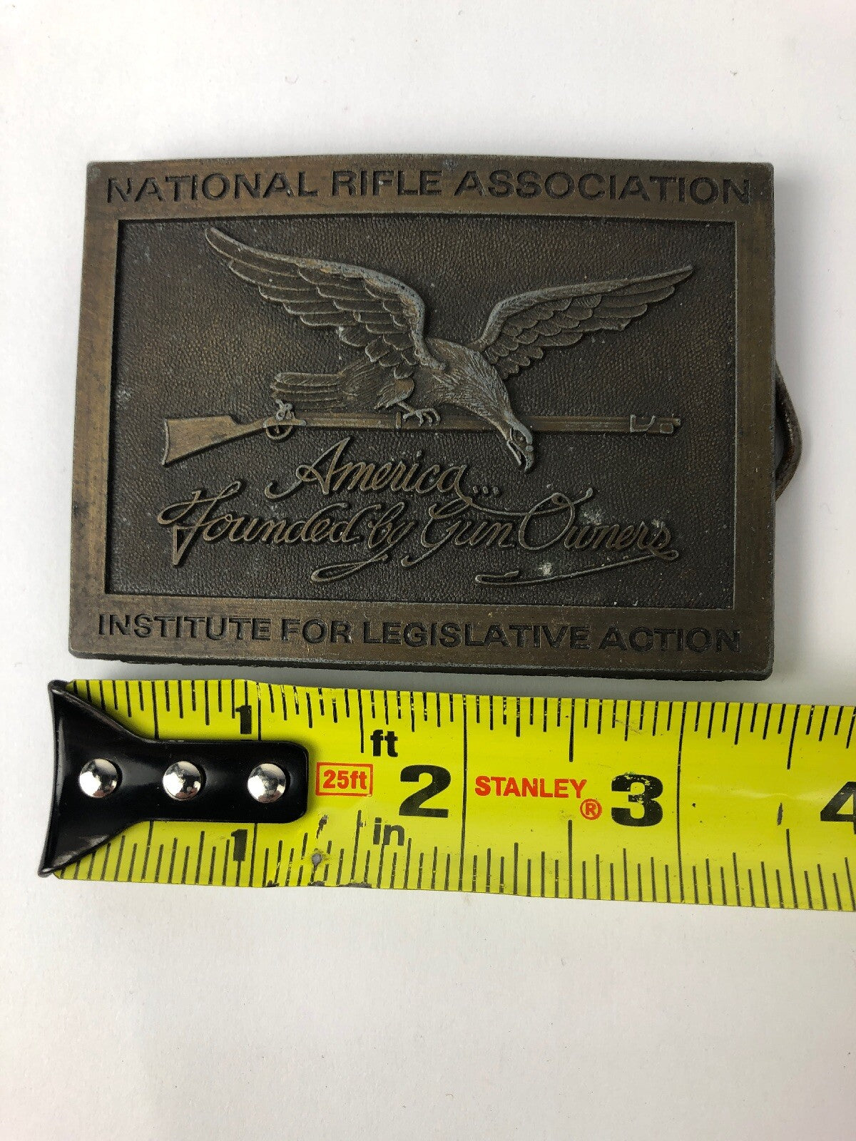 NRA BELT BUCKLE AMERICA FOUNDED BY GUN OWNERS INSTITUTE FOR LEGISLATIVE ACTION
