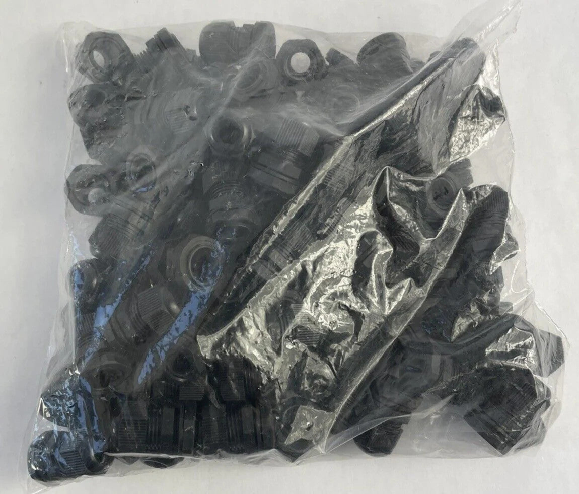 90 Pcs PG11 Black Nylon Waterproof Cable Gland 5-10mm Dia. w Lock-Nut & Gasket