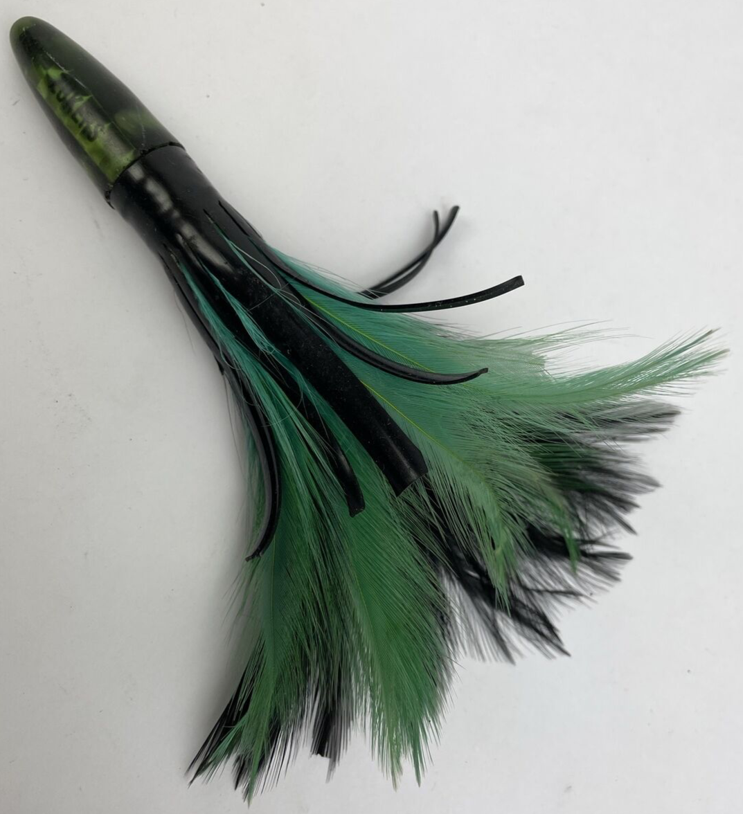Zukers Feather Trolling Lure Black/Green for Tuna Mahi Wahoo