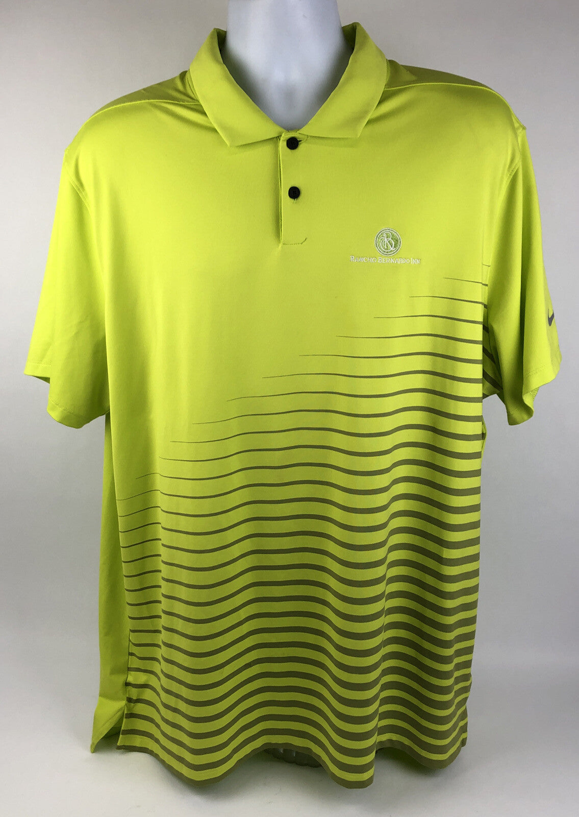 NIKE Dri Fit Men’s Golf Polo XL Rancho Bernardo Inn San Diego Green LOOK VGC
