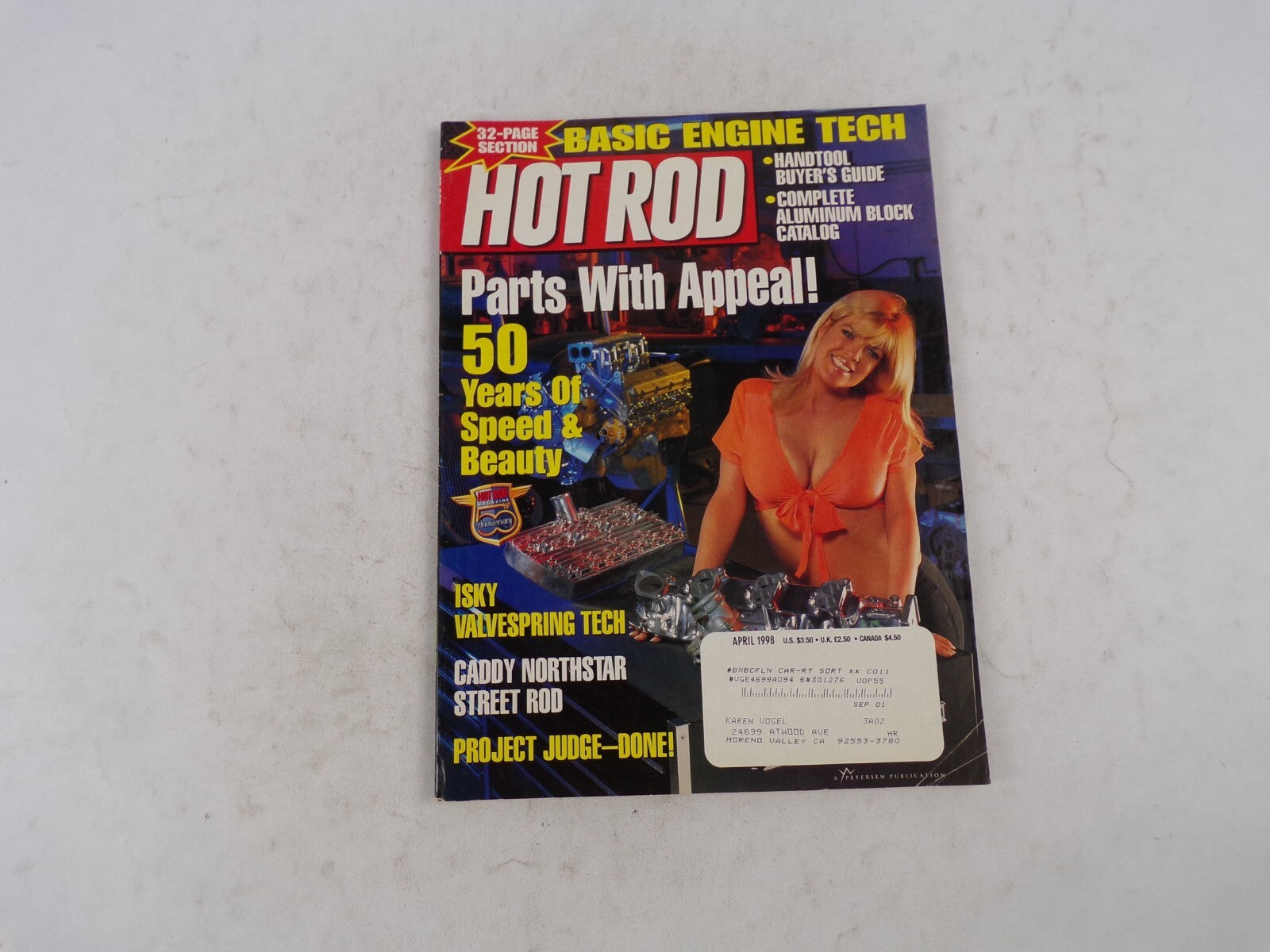April 1998 Hot RodParts With Appeal! 50 Years Of Speed & Beauty ISKY Valvespring