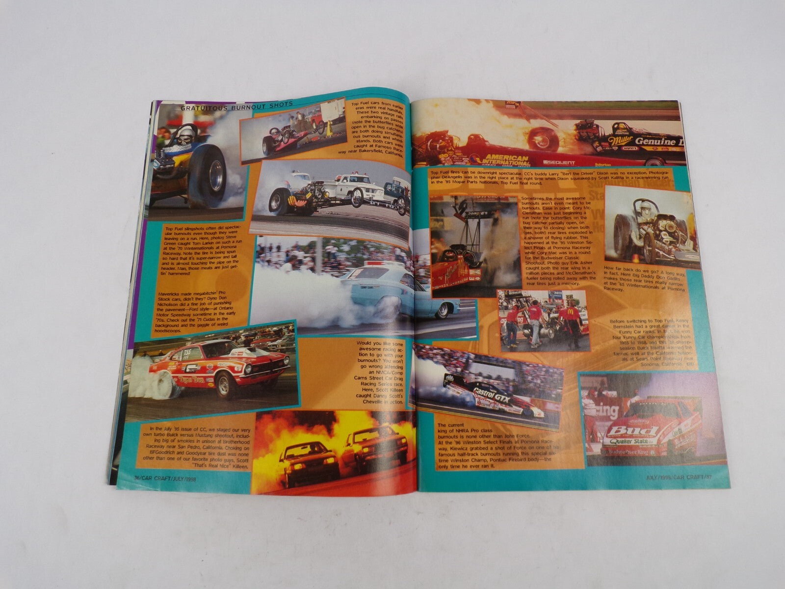 July 1998 Car Craft Smoky Burnout Issue Street Traction Shootout