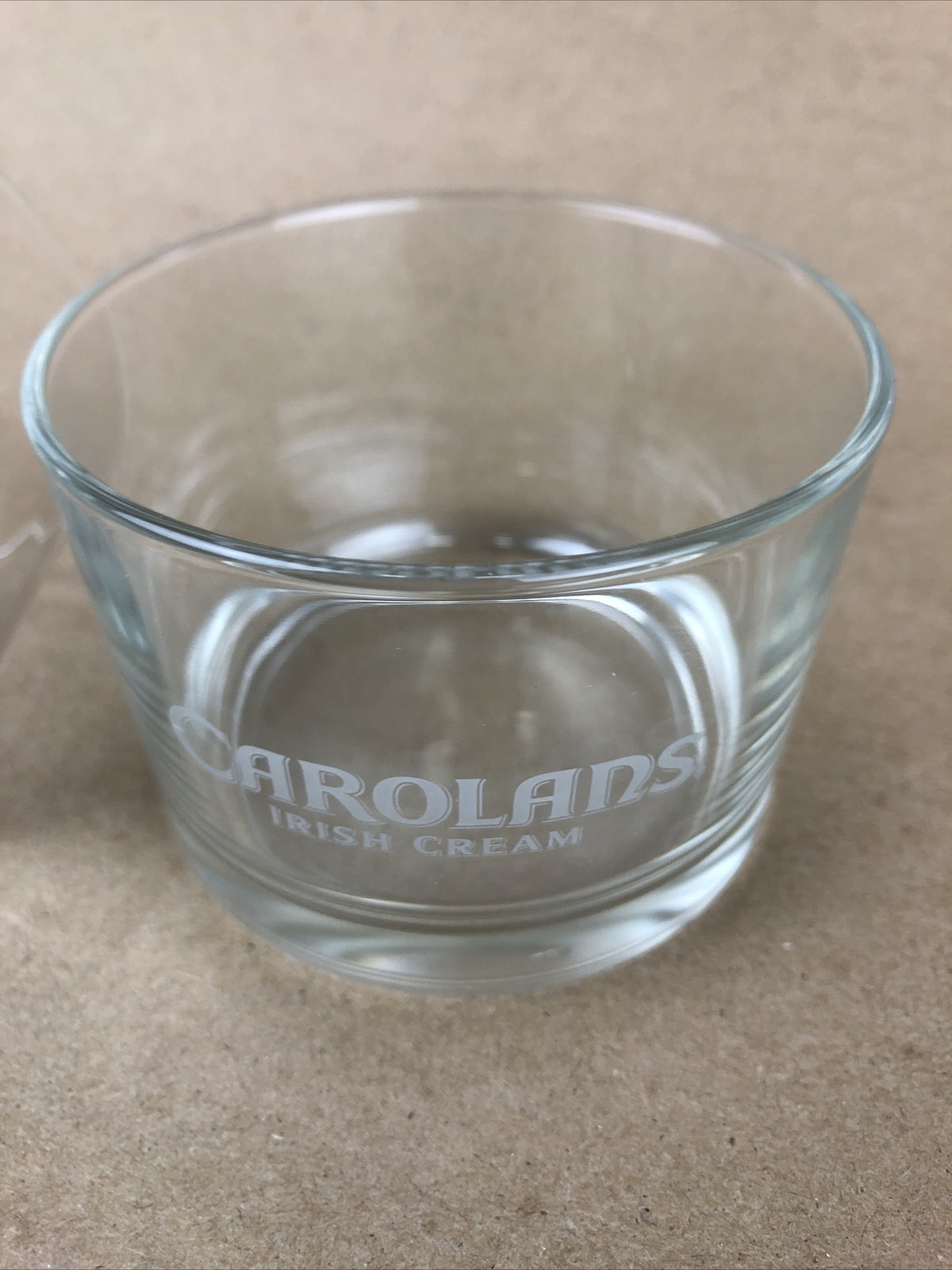 CAROLANS Irish Cream Whiskey Low Ball Glass Set Of Two (2) Etched -Free Shipping