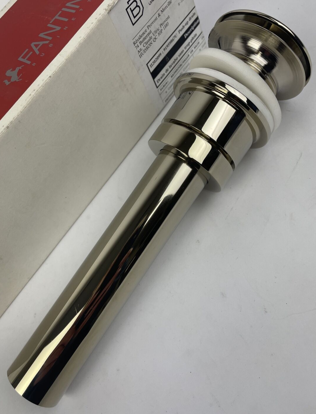 Fantini Rubinetti 91029867U 1 1/4" Push-up Drain without Overflow Chrome ITALY