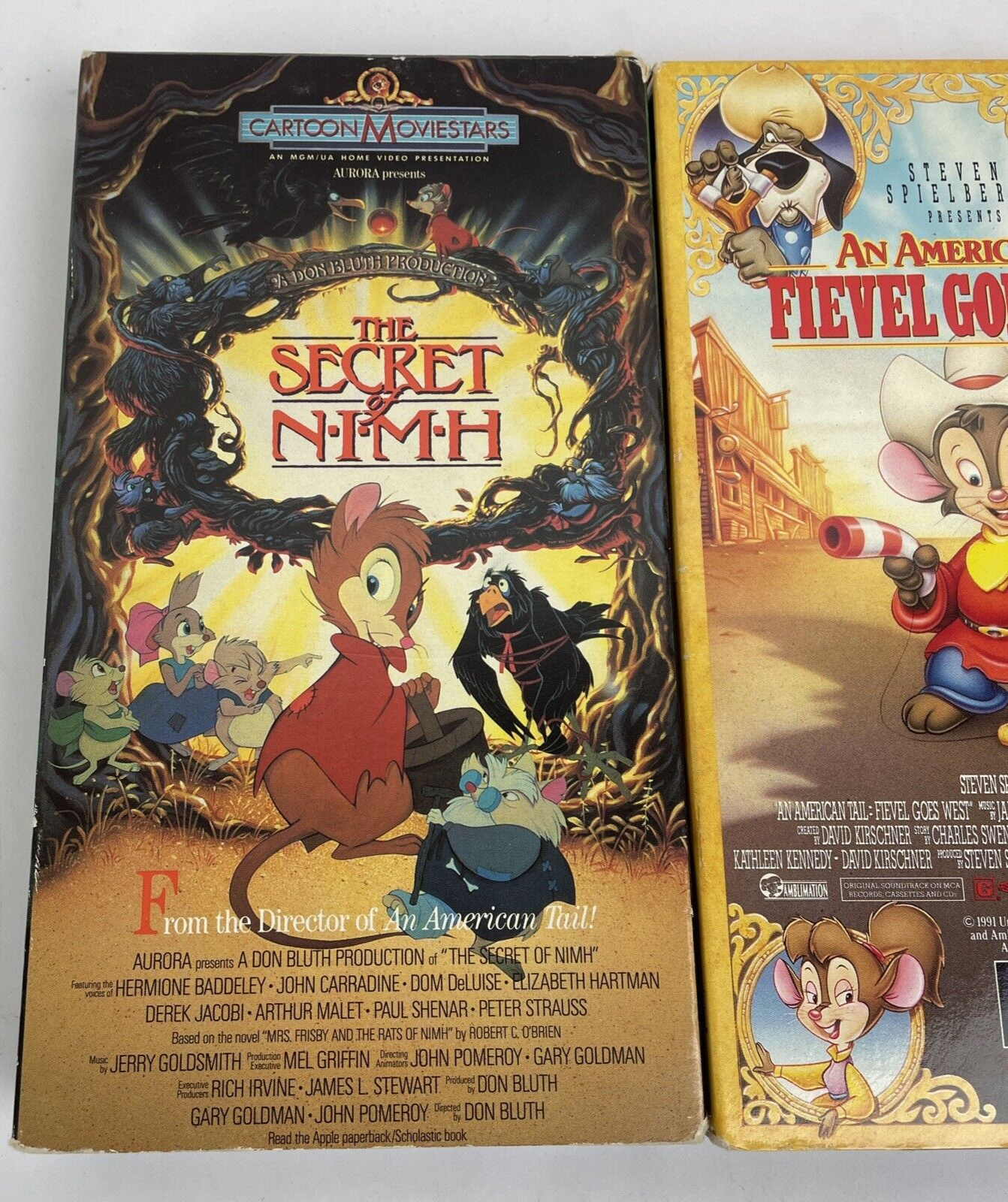 3 x VHS An American Tail, An American Tail Fievel Goes West & The Secret of NIMH